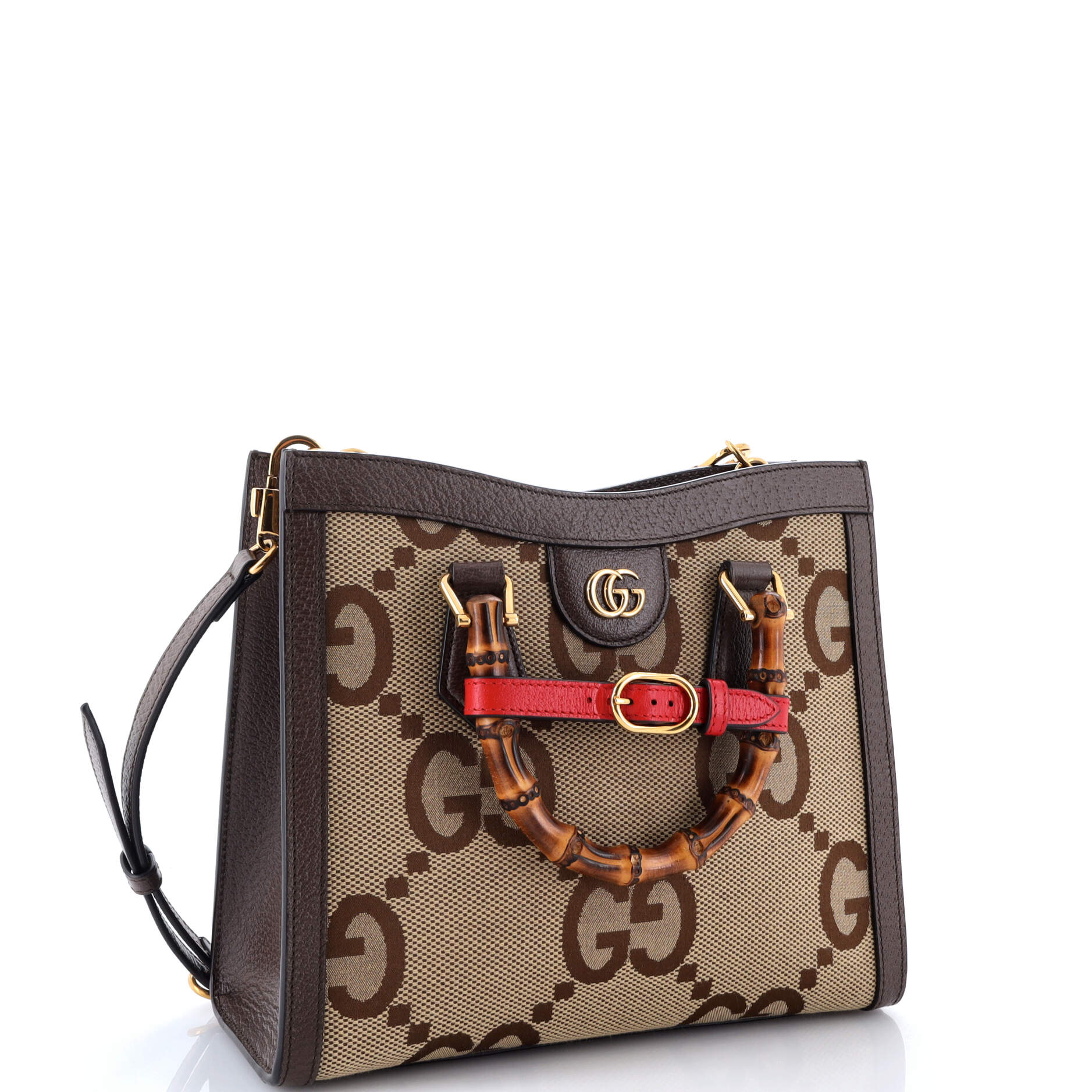 Gucci Diana NM Bamboo Handle Tote Jumbo GG Canvas Small