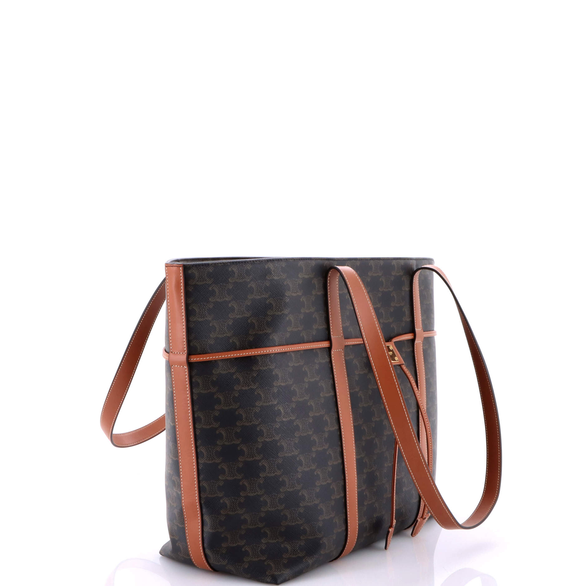 Celine Cabas Drawstring Tote Triomphe Coated Canvas