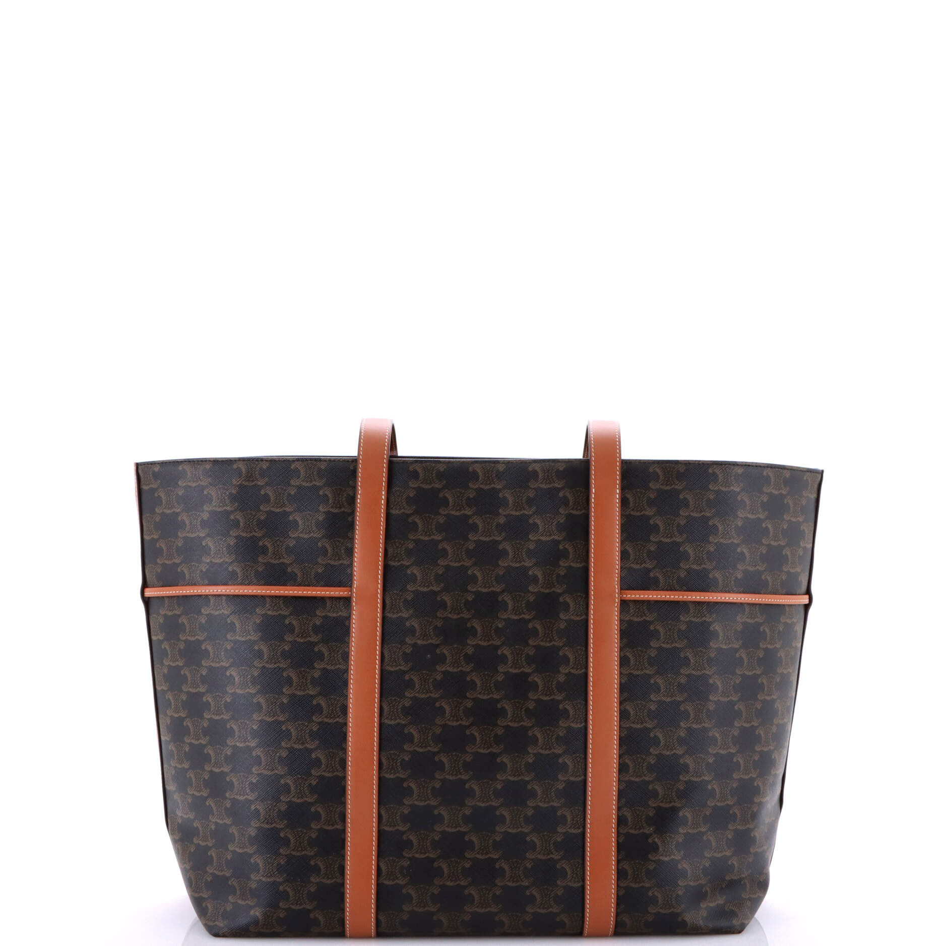 Celine Cabas Drawstring Tote Triomphe Coated Canvas
