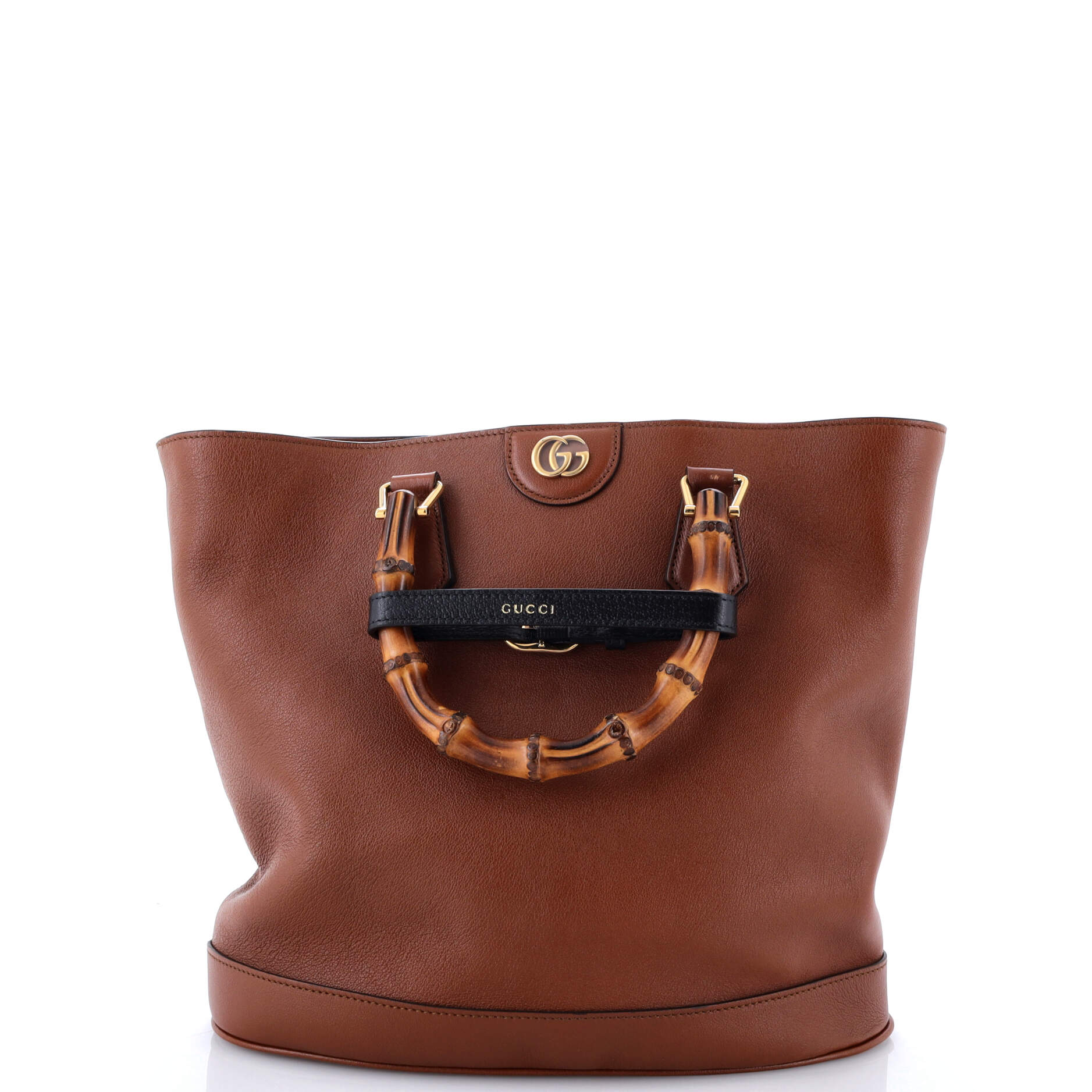 Gucci Diana Bamboo Handle Round Tote Leather Medium