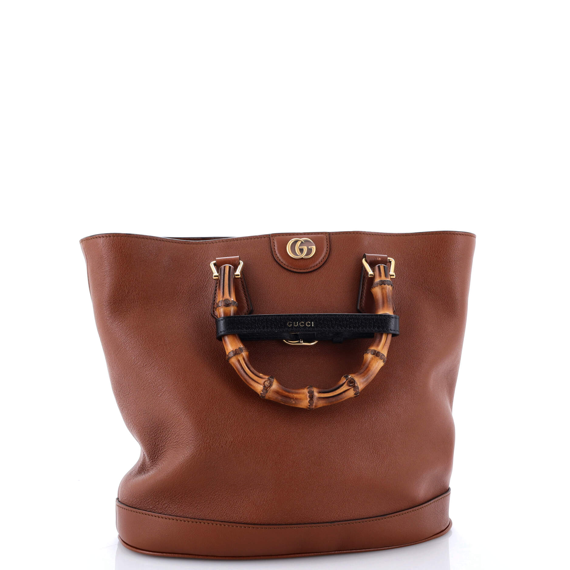 Gucci Diana Bamboo Handle Round Tote Leather Medium