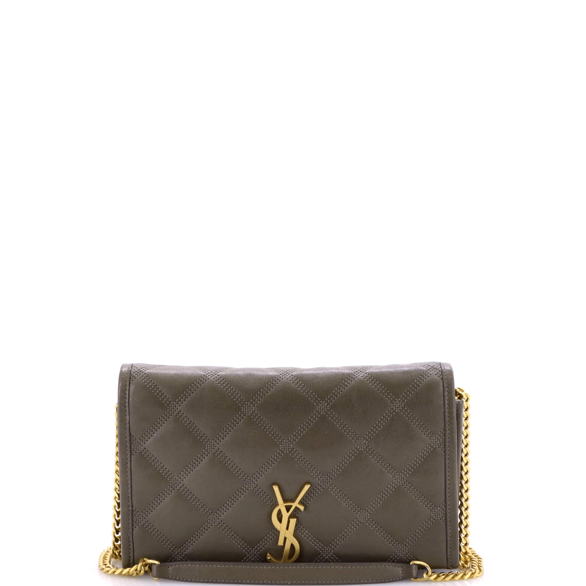Saint Laurent Becky Chain Wallet Quilted Leather