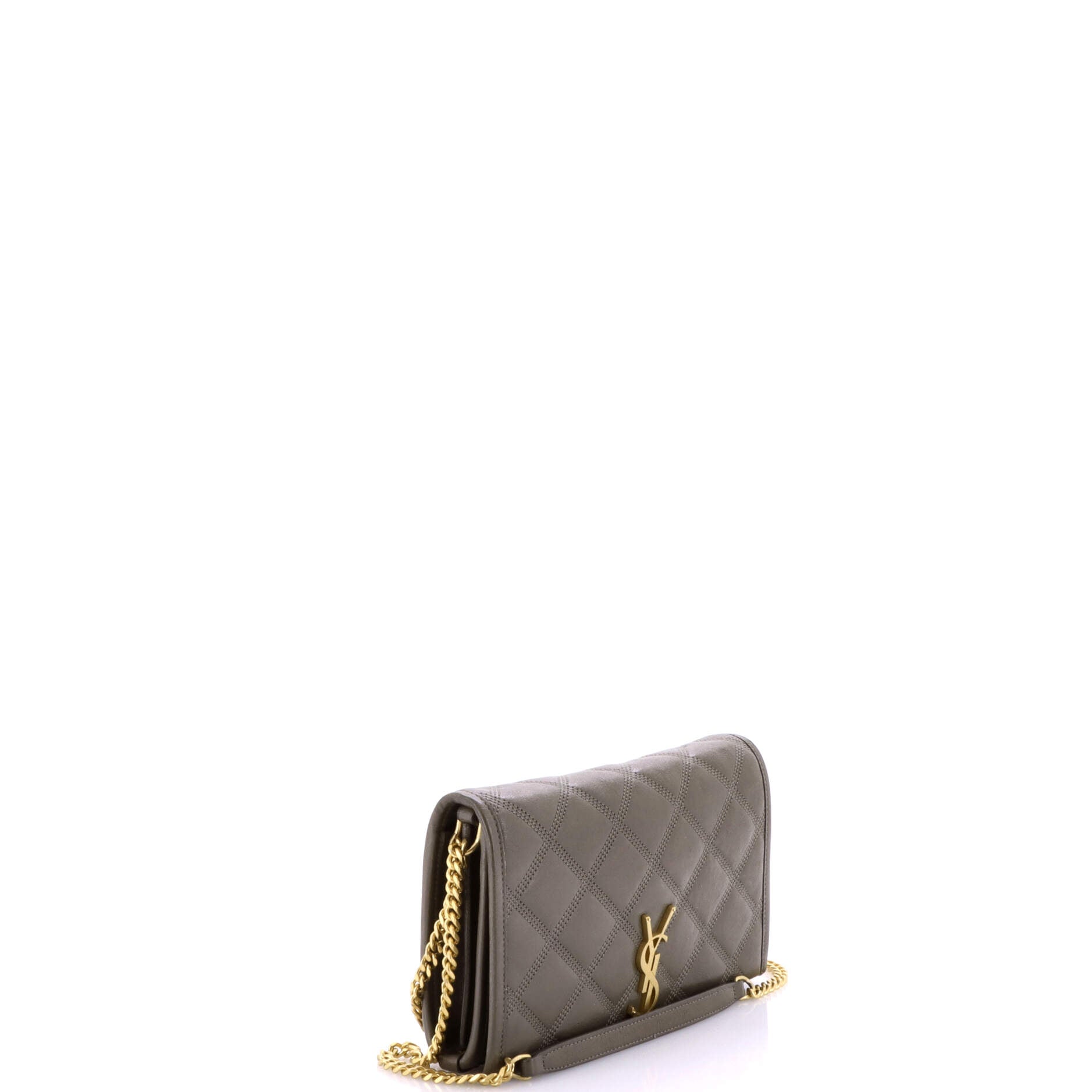 Saint Laurent Becky Chain Wallet Quilted Leather