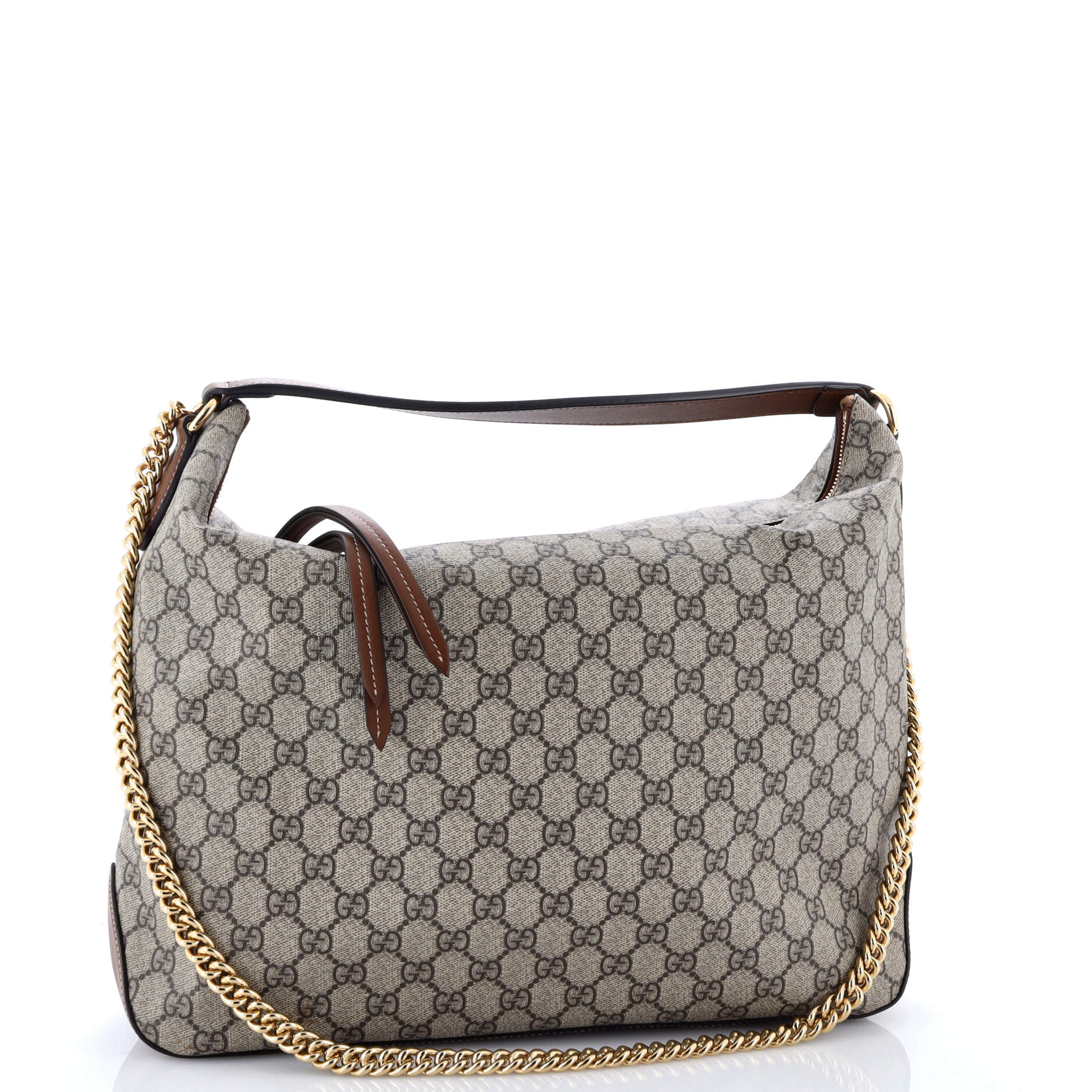 Gucci Chain Hobo GG Coated Canvas Large
