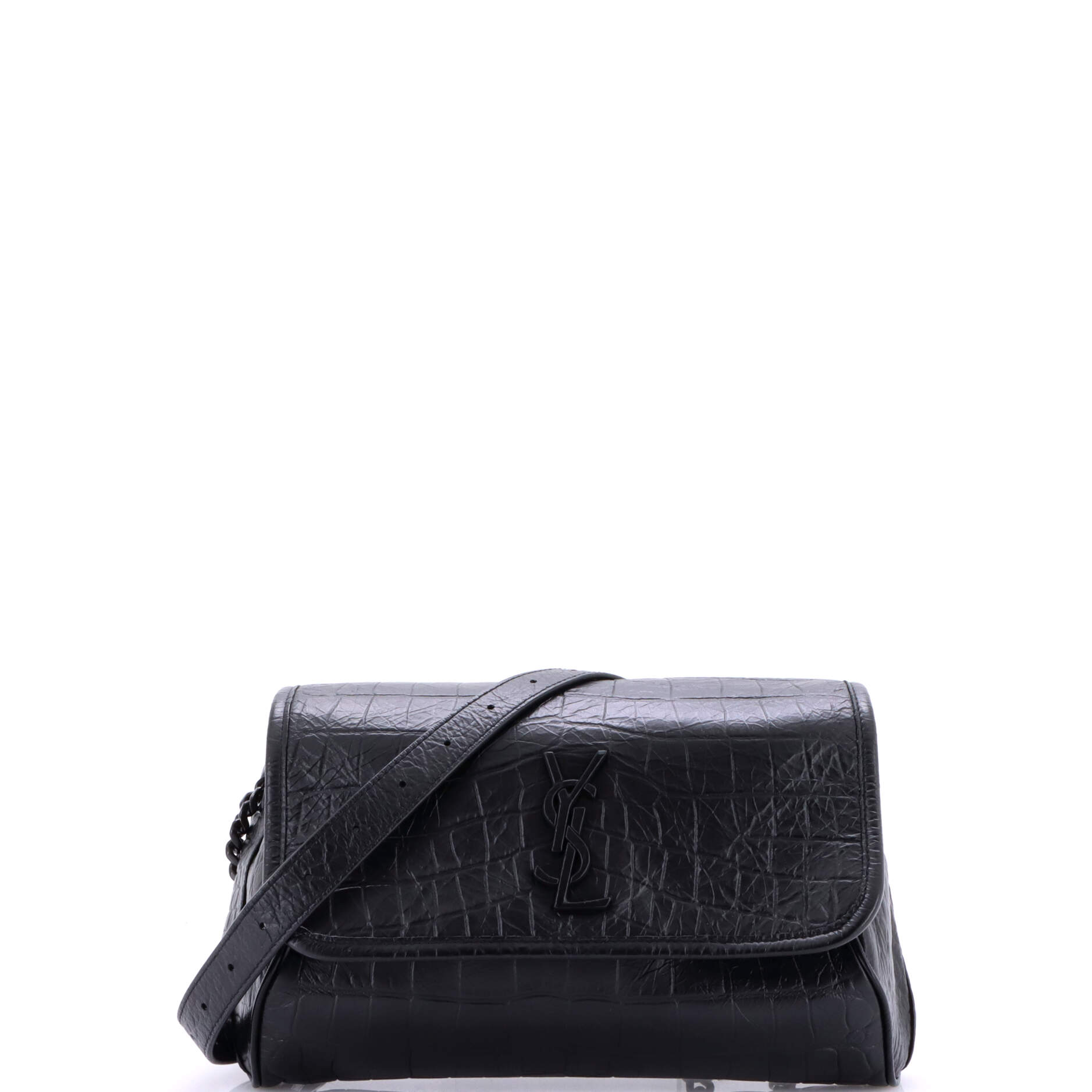 Saint Laurent Niki Body Bag Crocodile Embossed Leather