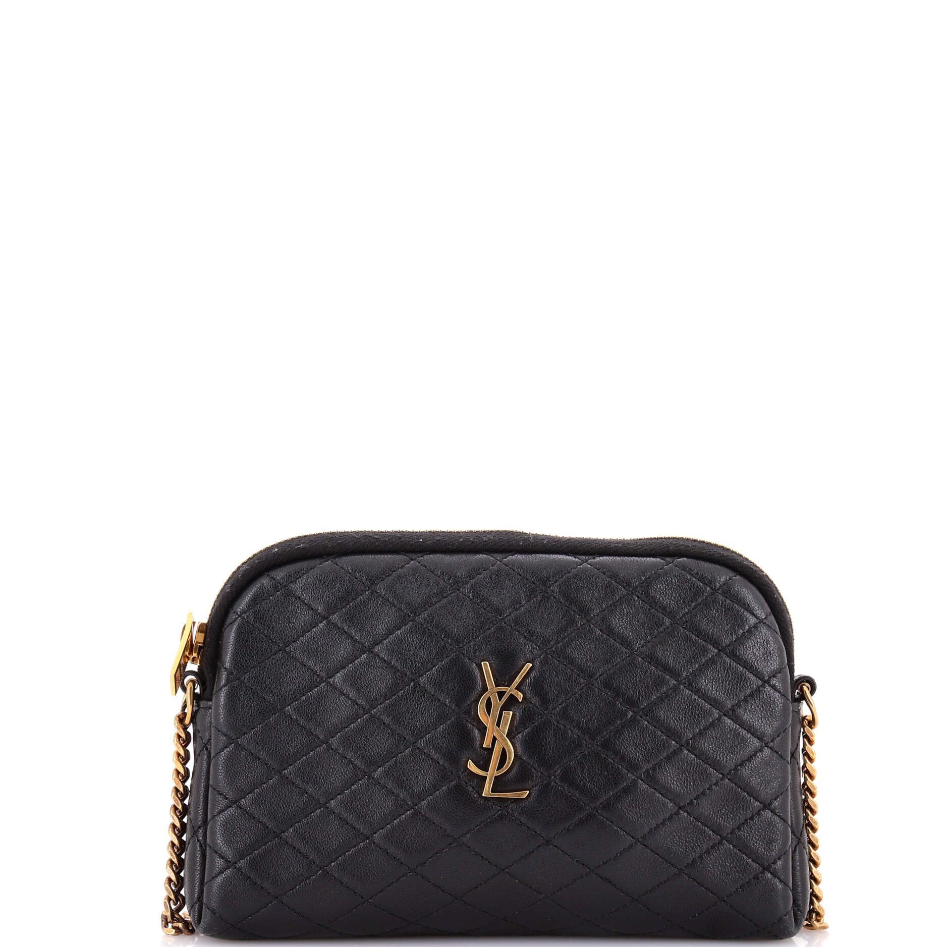 Saint Laurent Gaby Zipped Pouch Crossbody Quilted Leather