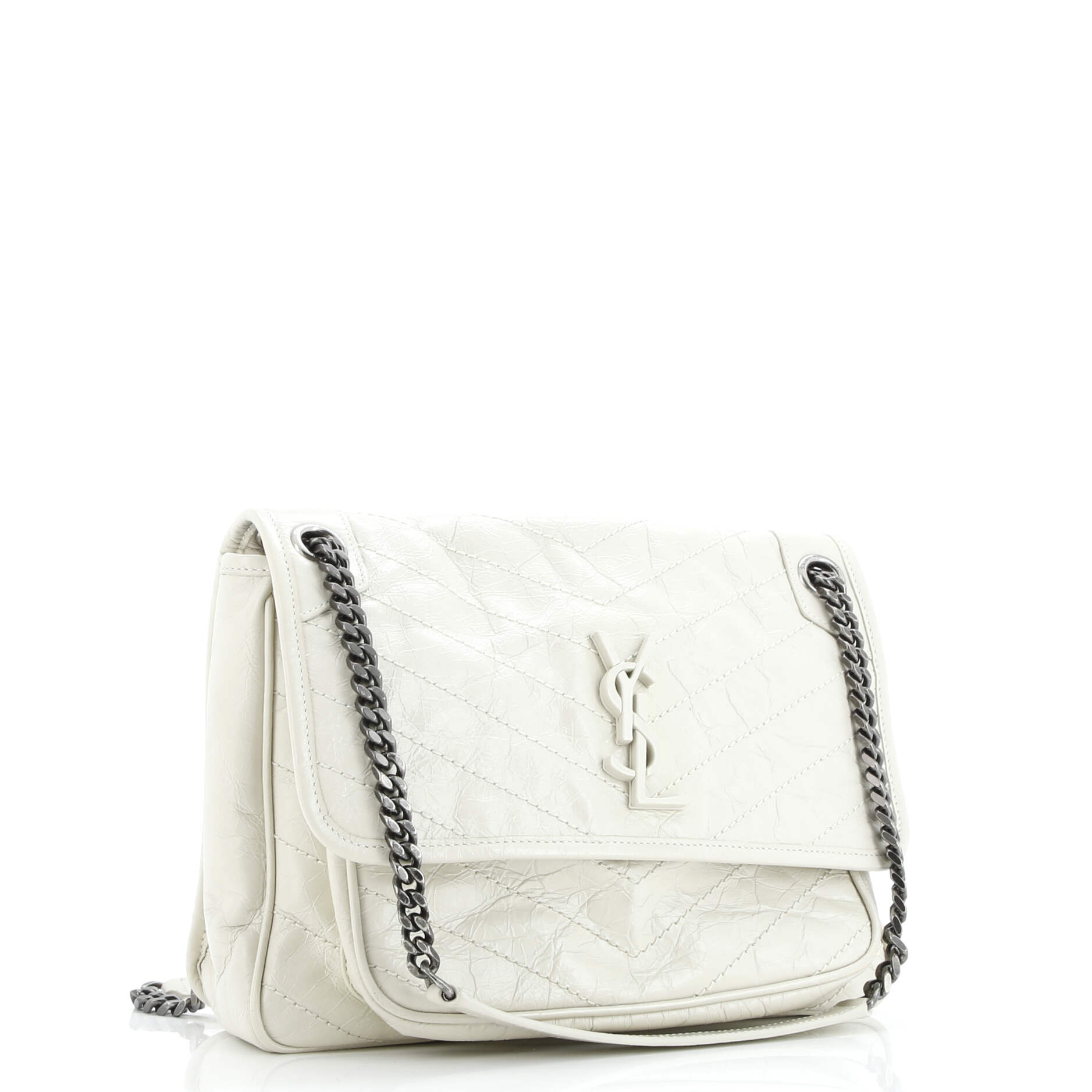 Saint Laurent Niki Chain Flap Bag Matelasse Chevron Leather Medium