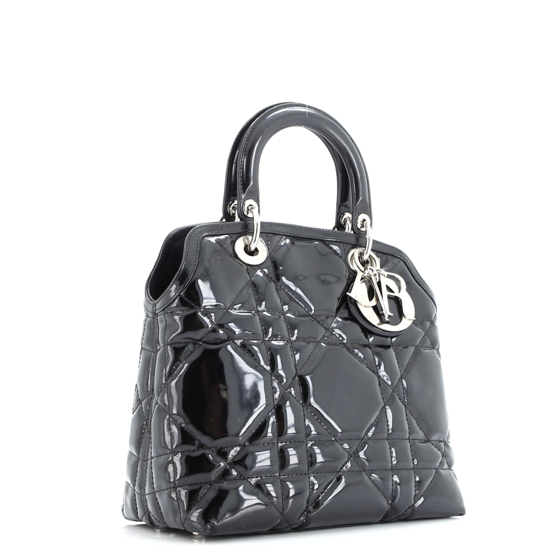 Christian Dior Granville Satchel Cannage Quilt Patent Medium