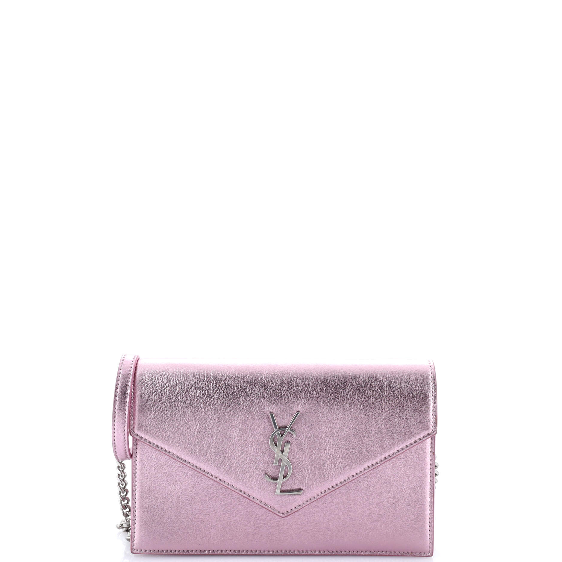 Saint Laurent Classic Monogram Wallet on Chain Leather Small