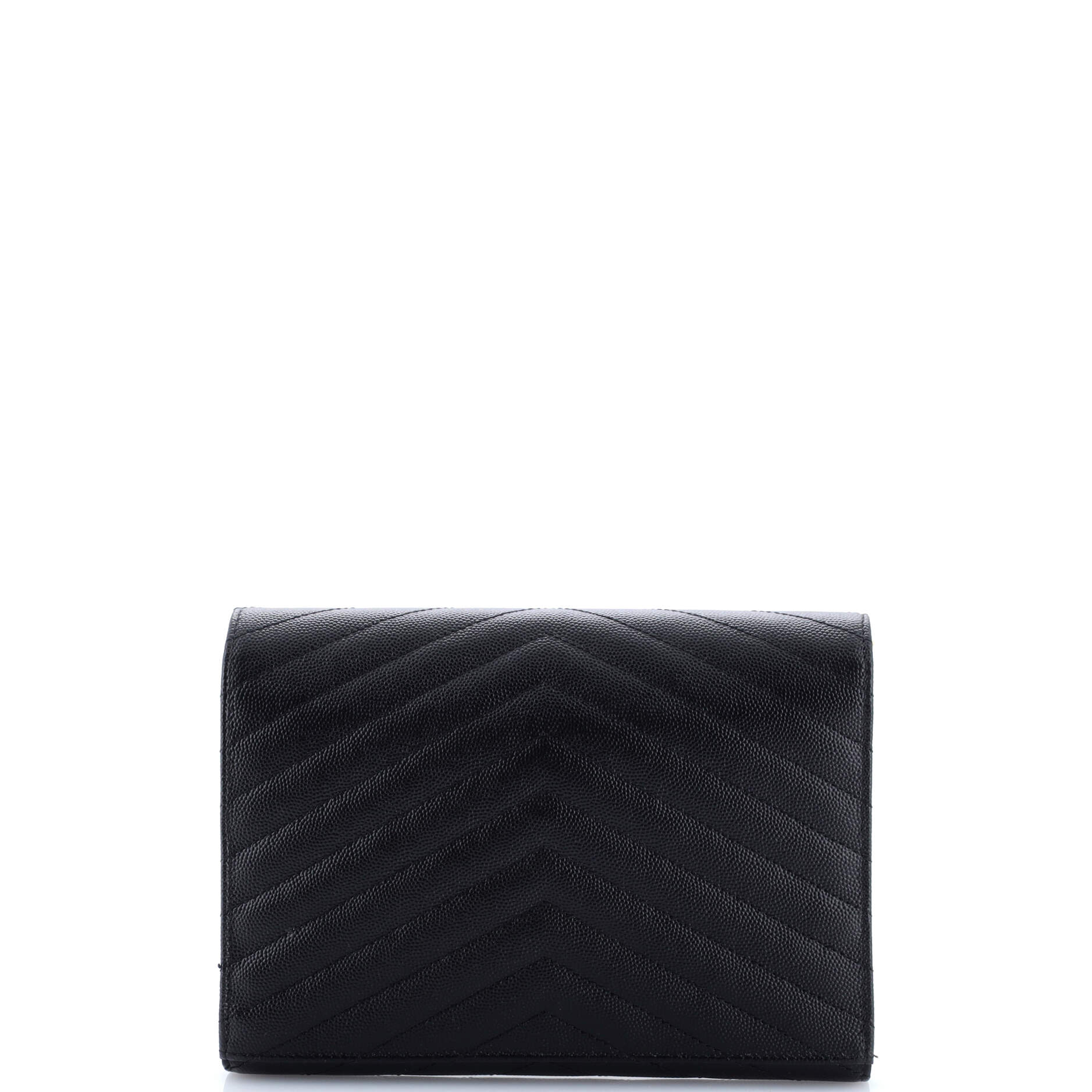 Saint Laurent Classic Monogram Envelope Wristlet Clutch Matelasse Chevron Leather