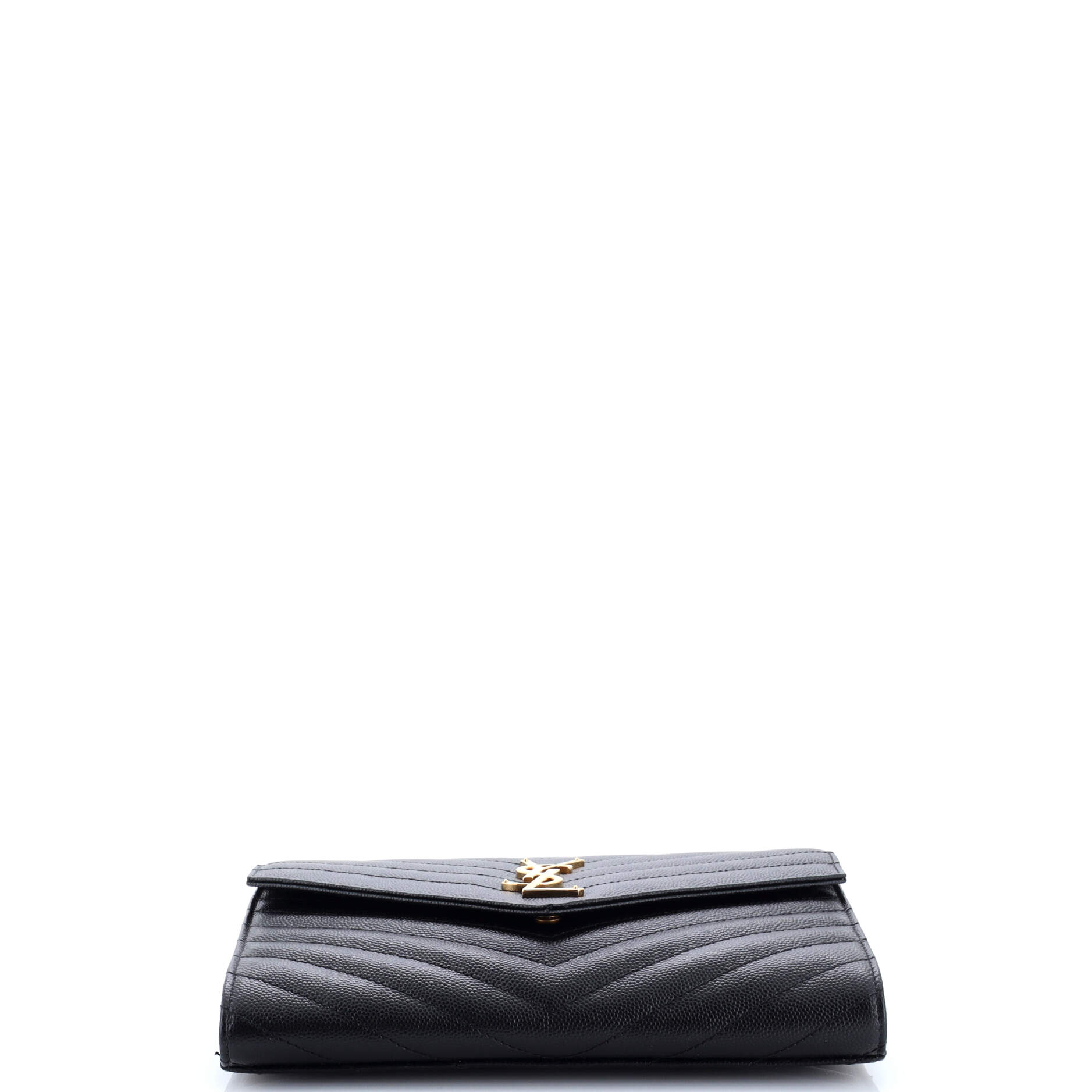 Saint Laurent Classic Monogram Envelope Wristlet Clutch Matelasse Chevron Leather