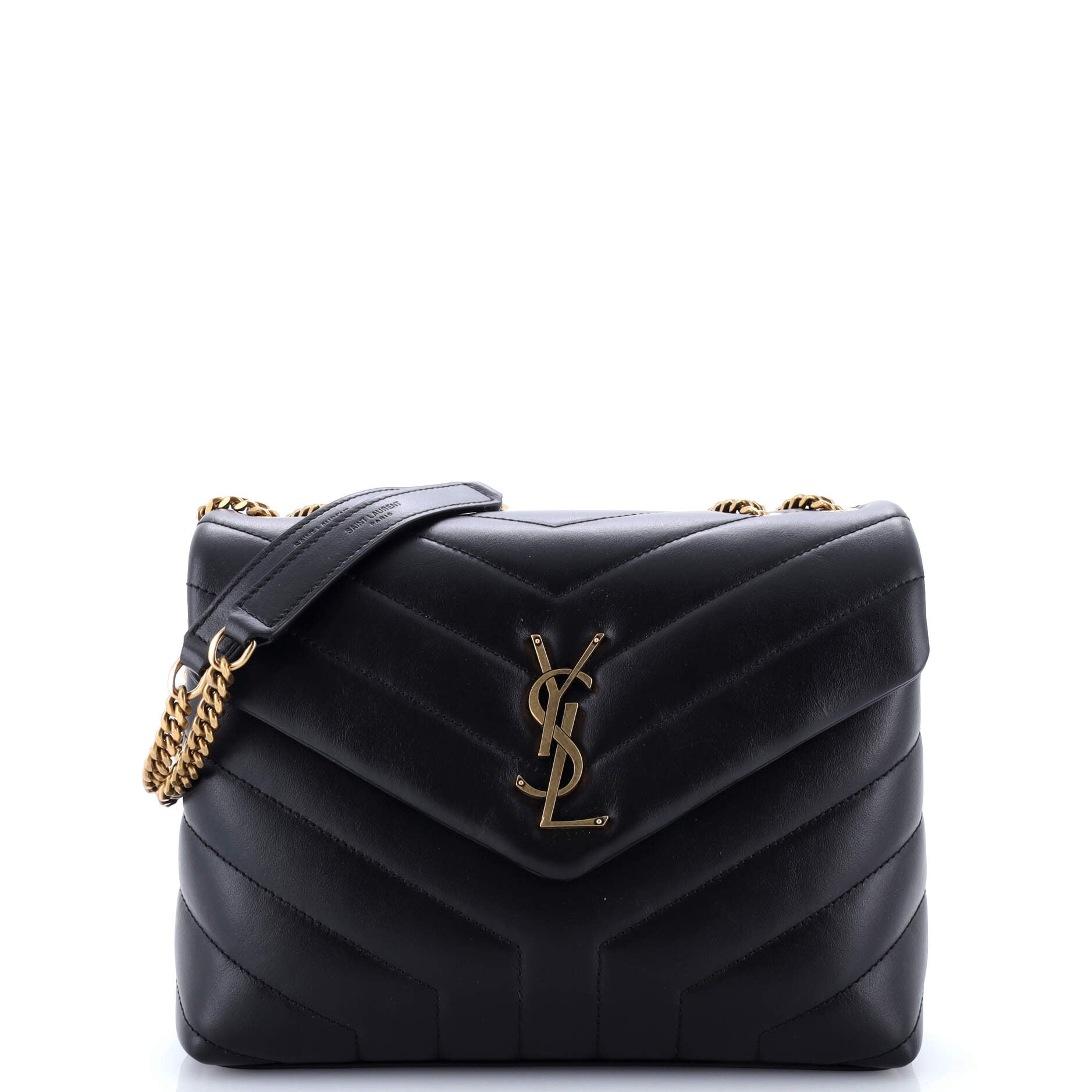 Saint Laurent Loulou Shoulder Bag Matelasse Chevron Leather Small