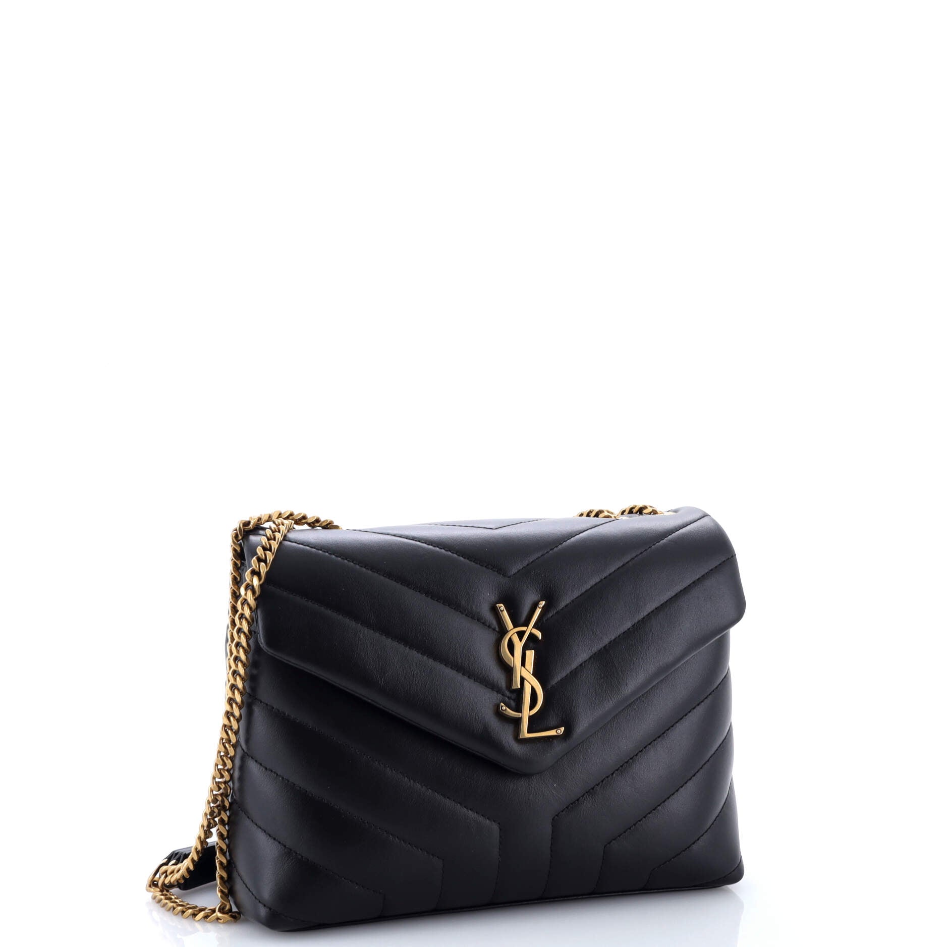 Saint Laurent Loulou Shoulder Bag Matelasse Chevron Leather Small