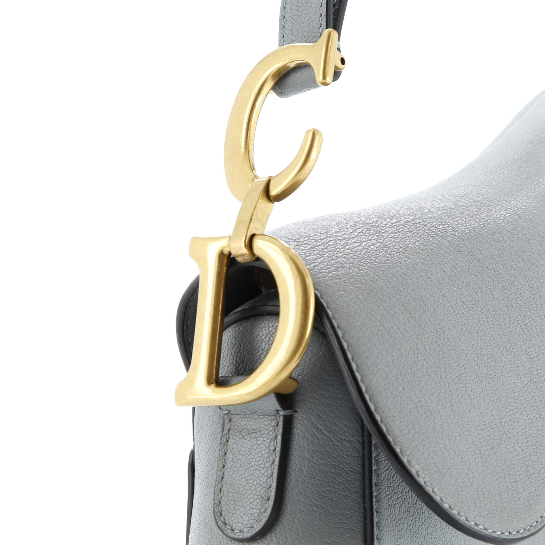 Christian Dior Saddle Handbag Leather Medium