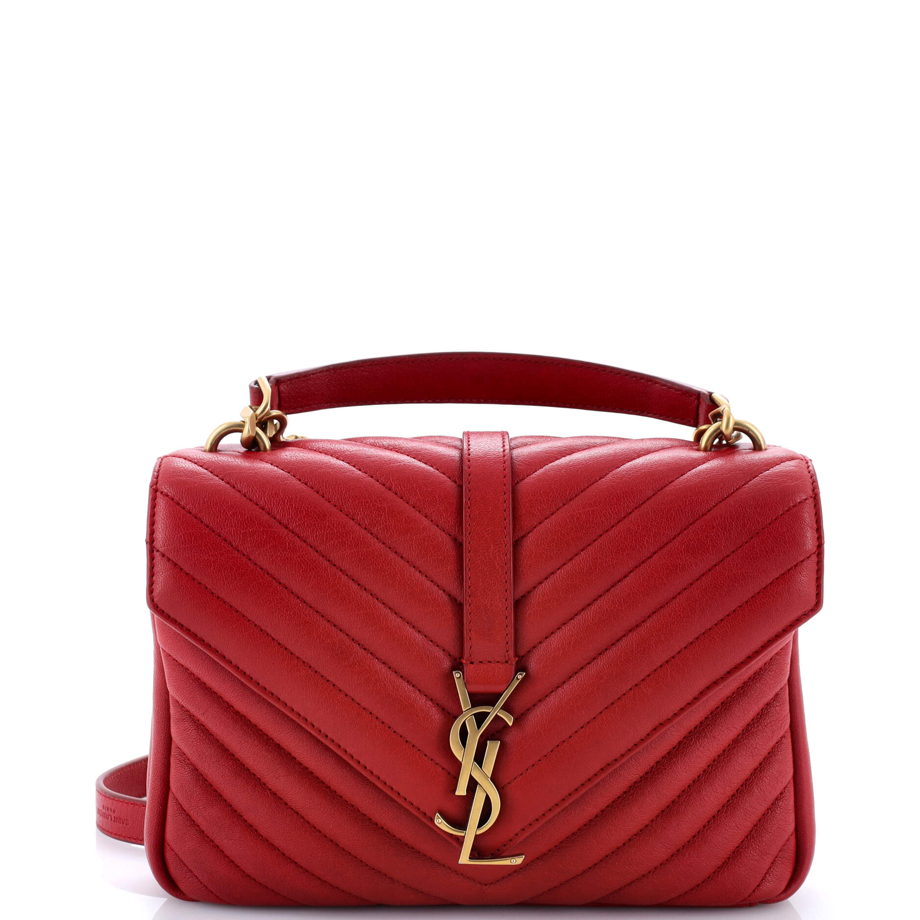 Saint Laurent Classic Monogram College Bag Matelasse Chevron Leather Medium