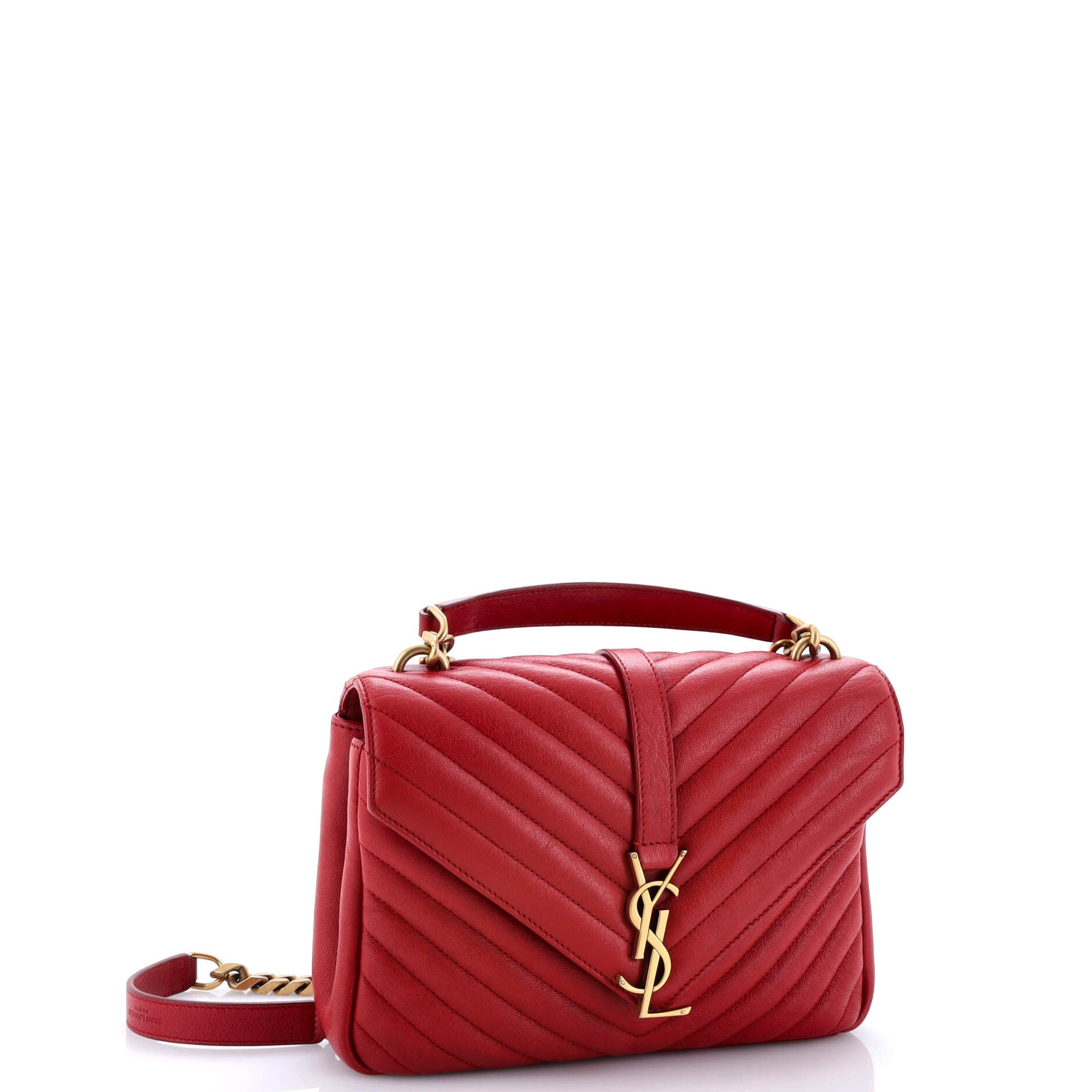 Saint Laurent Classic Monogram College Bag Matelasse Chevron Leather Medium