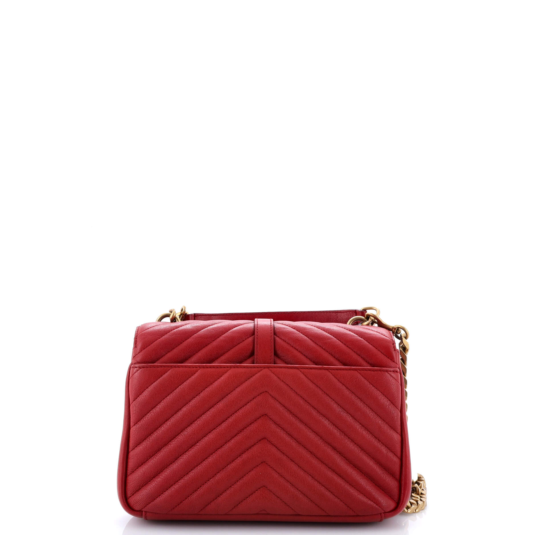 Saint Laurent Classic Monogram College Bag Matelasse Chevron Leather Medium