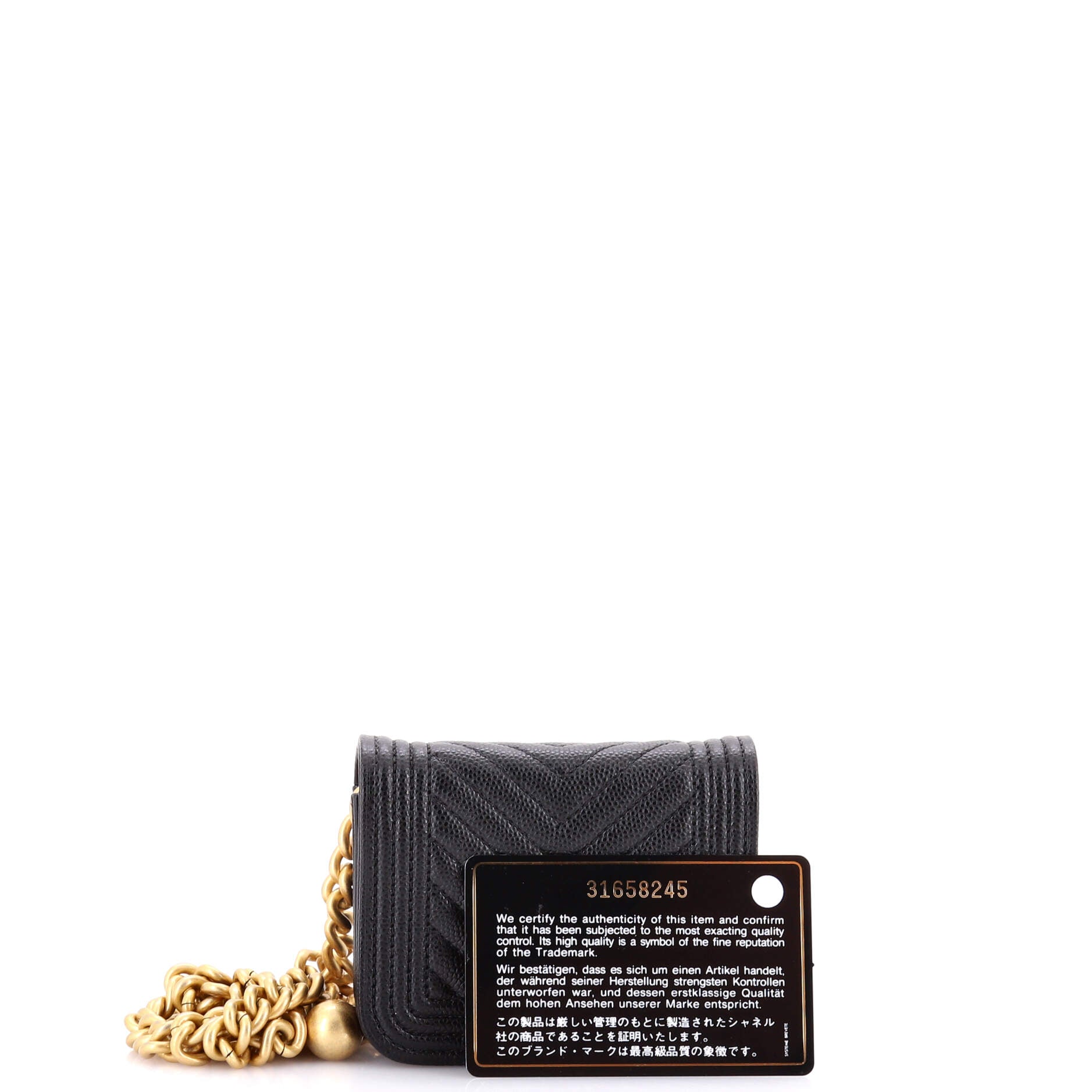 Chanel Boy Flap Chain Belt Bag Chevron Caviar