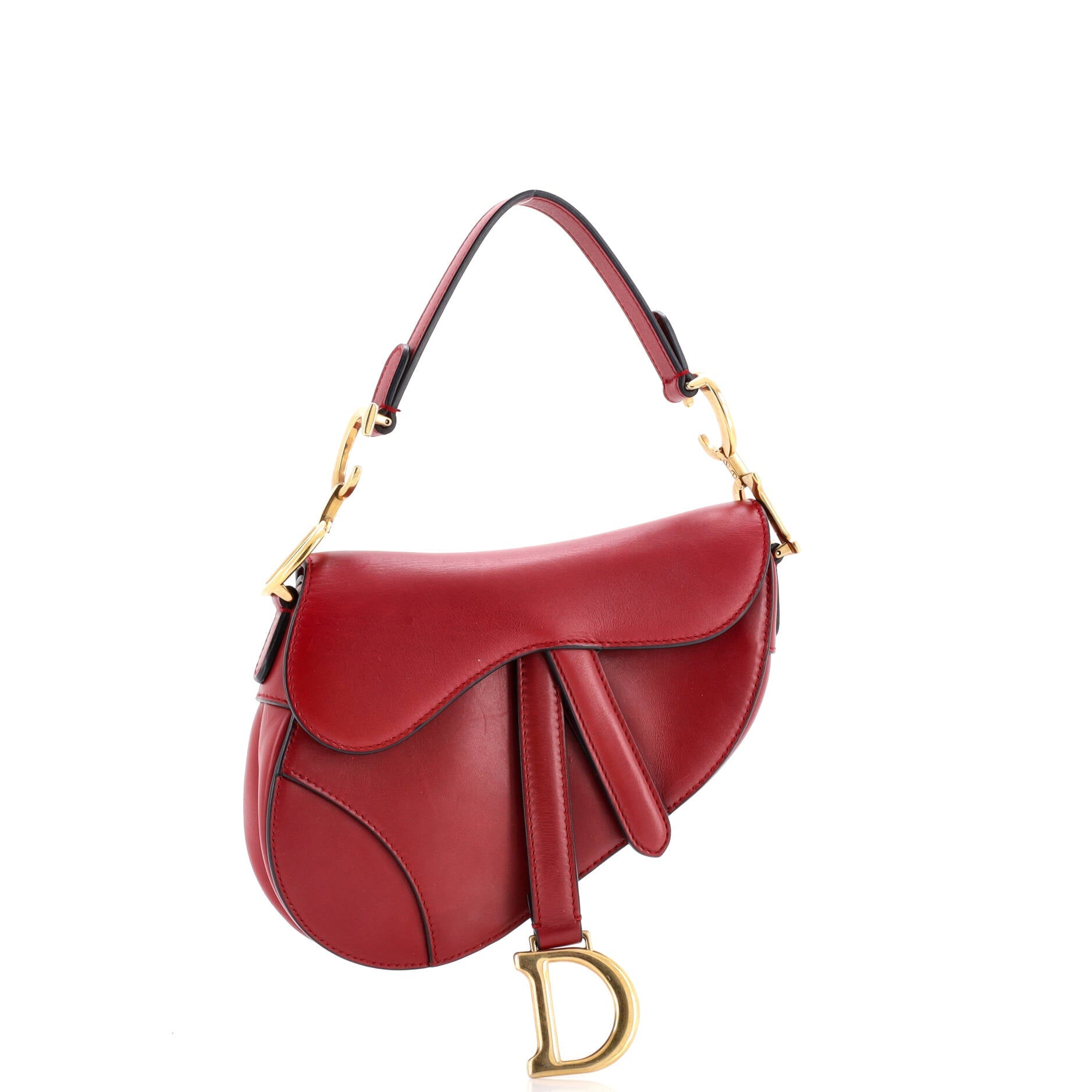 Christian Dior Saddle Handbag Leather Mini