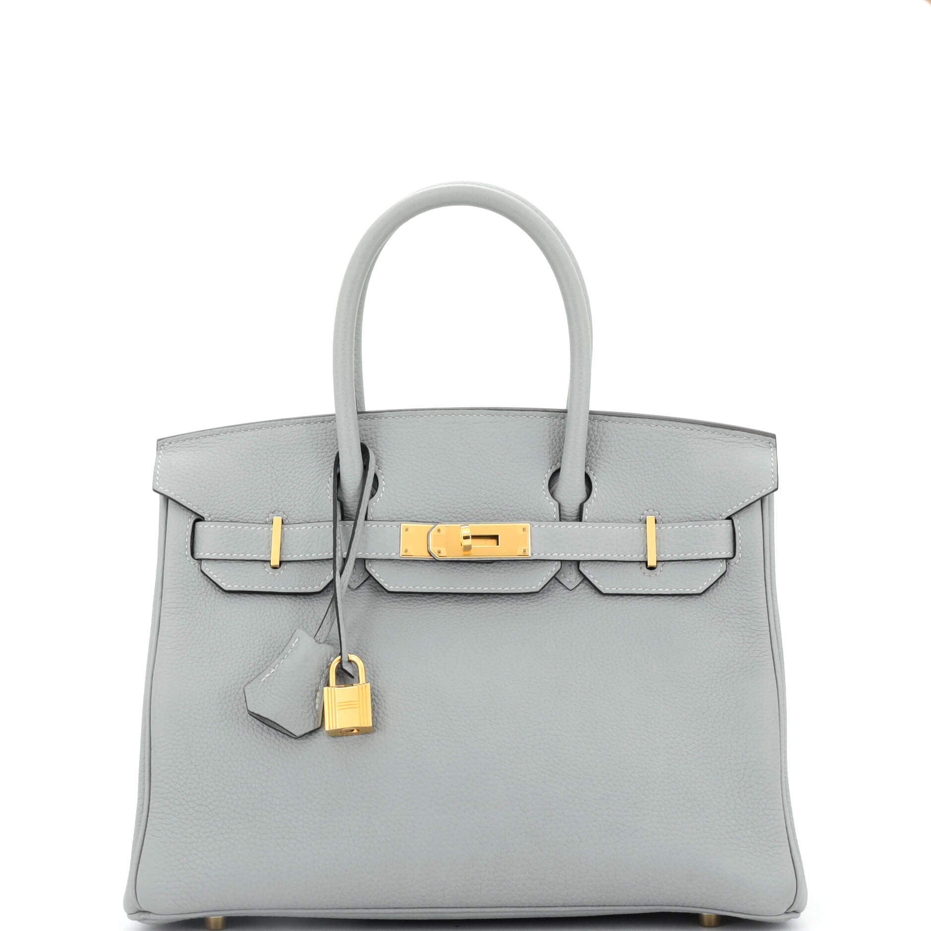 Hermes Birkin Handbag Grey Togo with Gold Hardware 30
