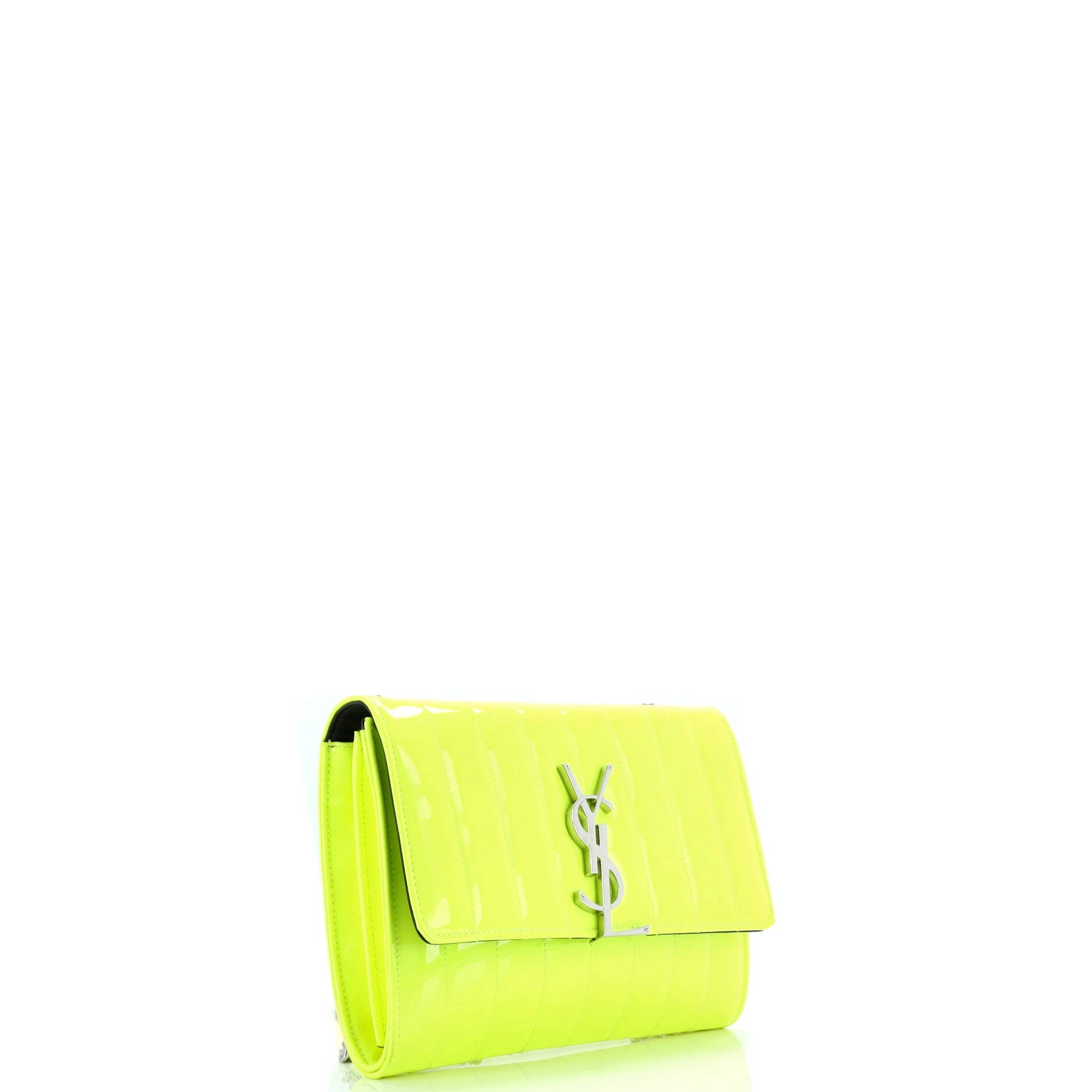 Saint Laurent Vicky Wallet on Chain Vertical Quilted Patent