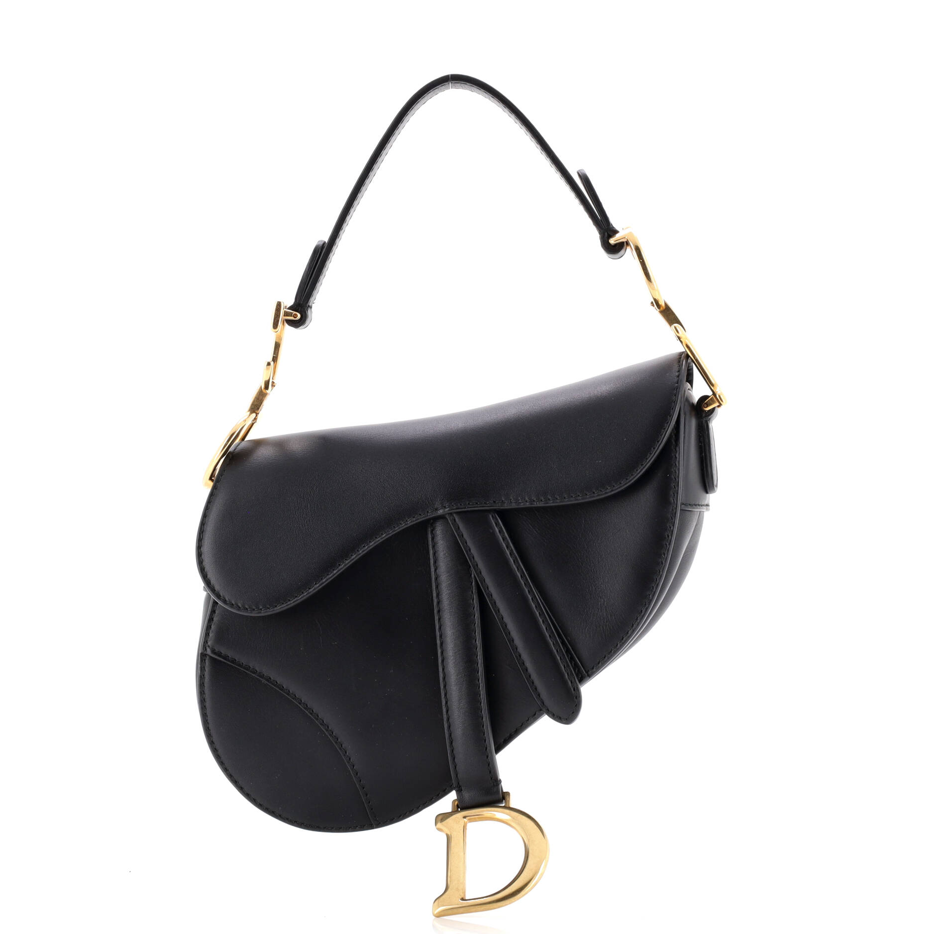 Christian Dior Saddle Handbag Leather Mini