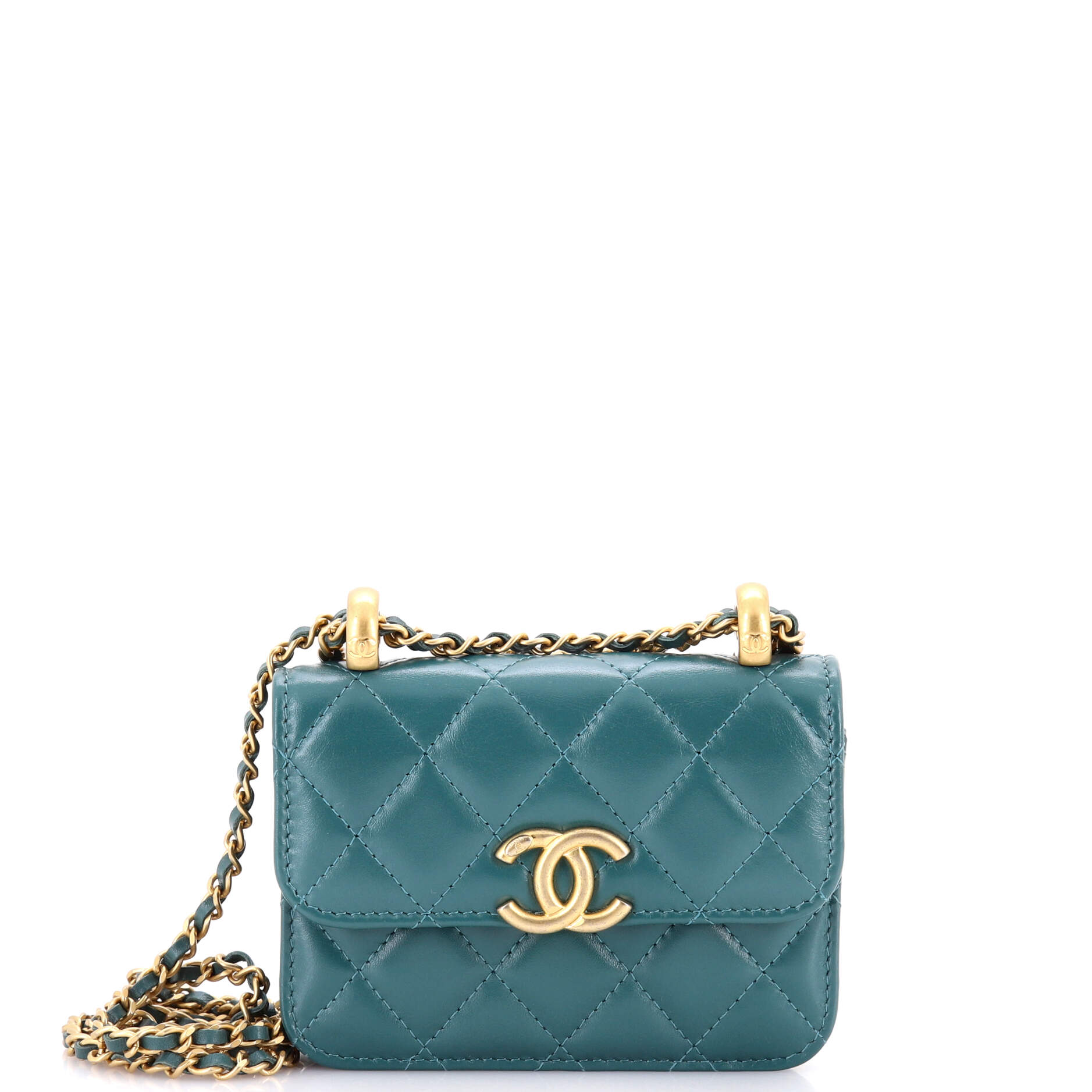 Chanel Perfect Fit Flap Coin Purse with Chain Quilted Calfskin
