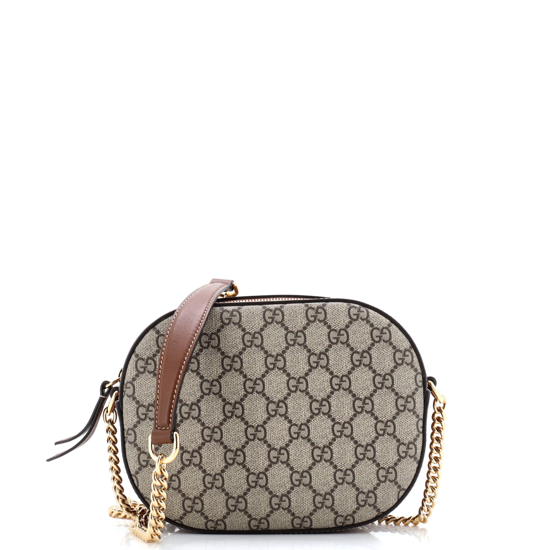 Gucci Chain Crossbody Bag GG Coated Canvas and Leather Mini