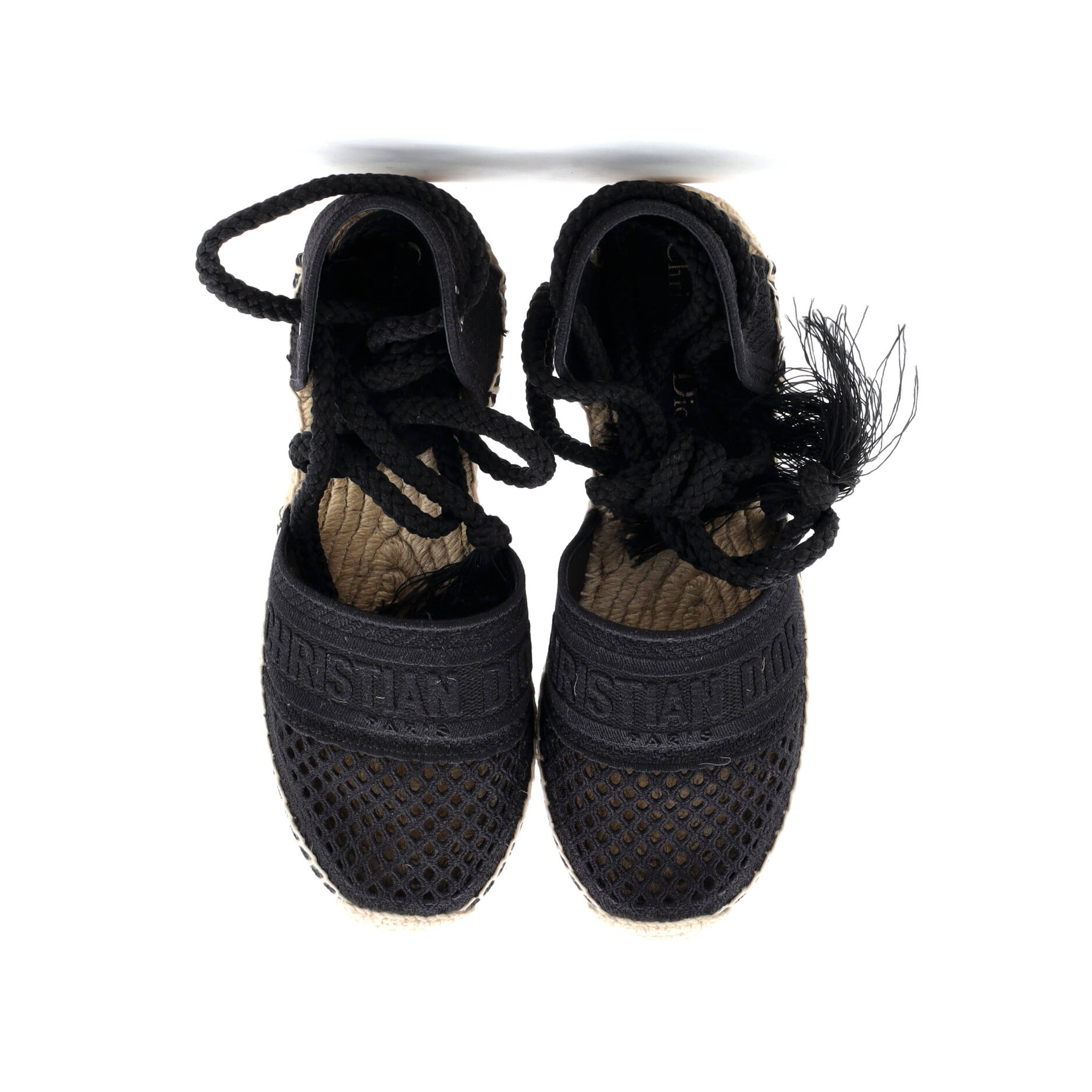 Christian Dior Women's Granville Ankle Tie Espadrilles Mesh
