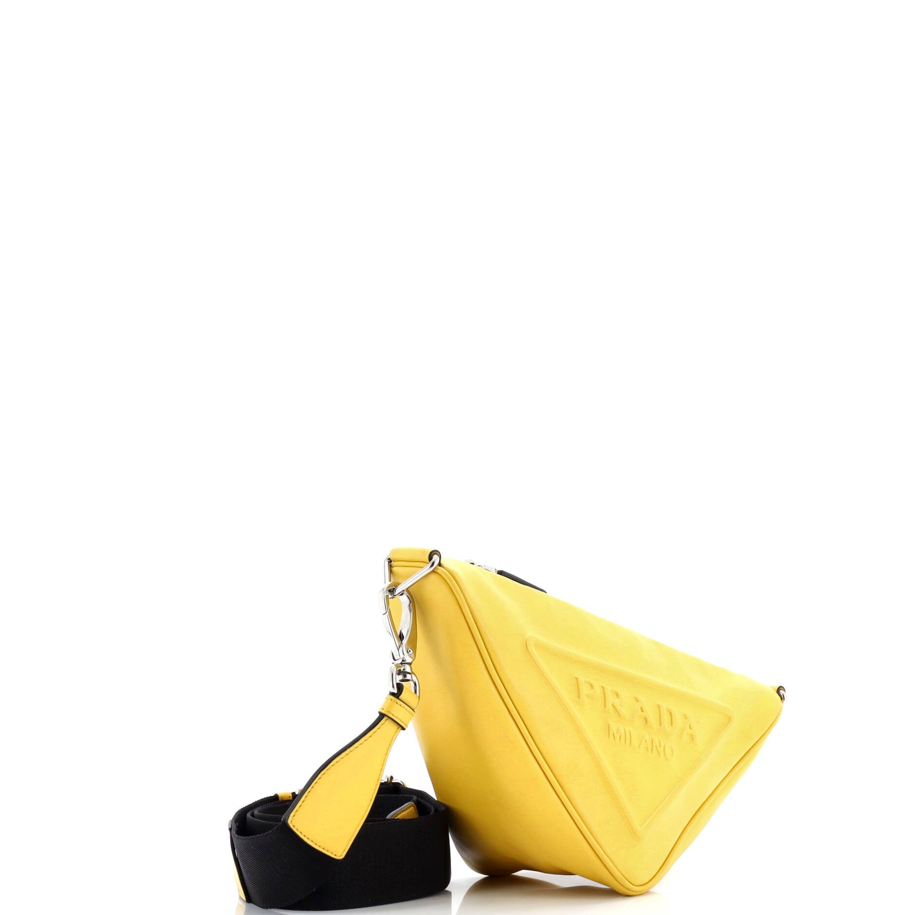 Prada Triangle Logo Zip Crossbody Bag Leather Small