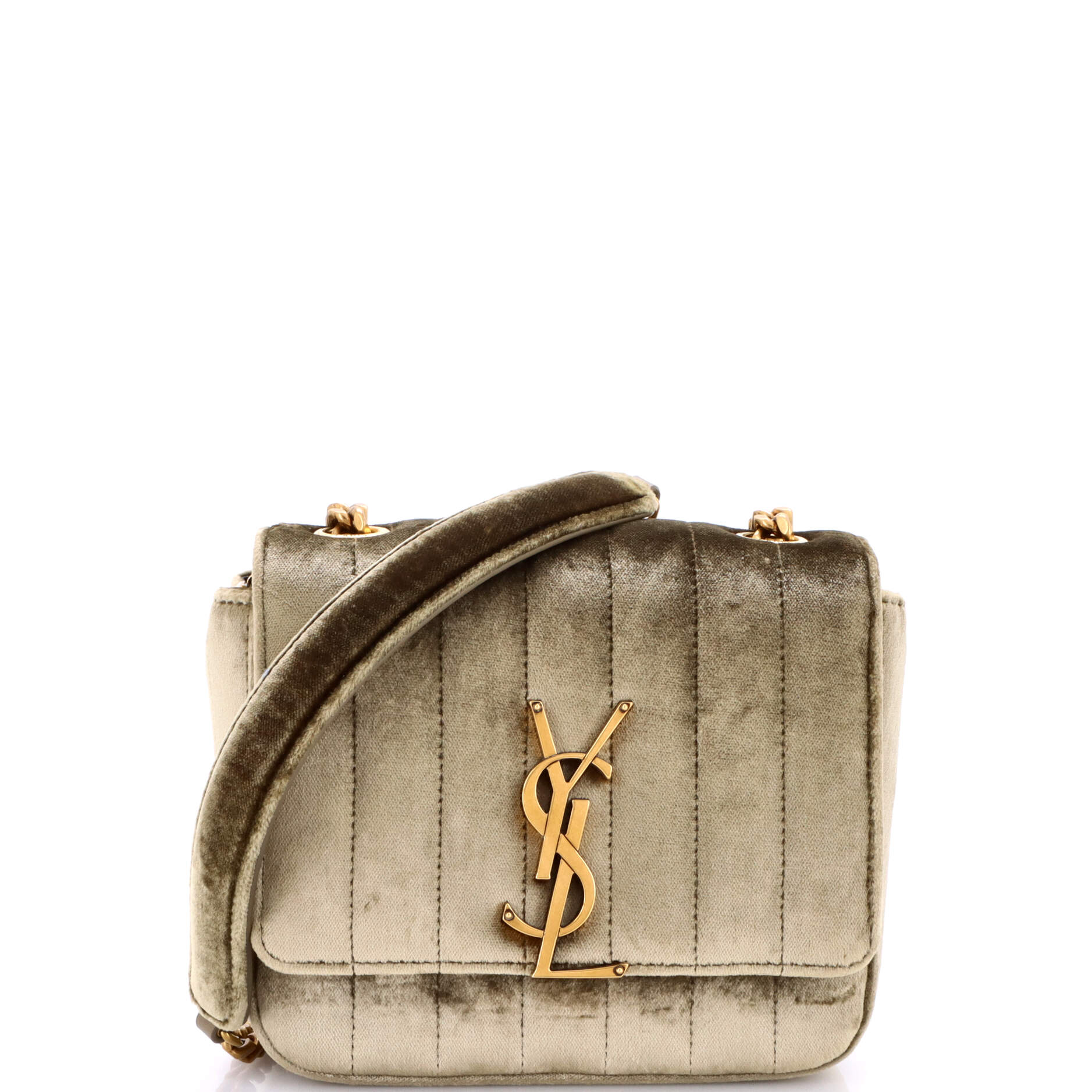 Saint Laurent Vicky Crossbody Bag Vertical Quilted Velvet Small