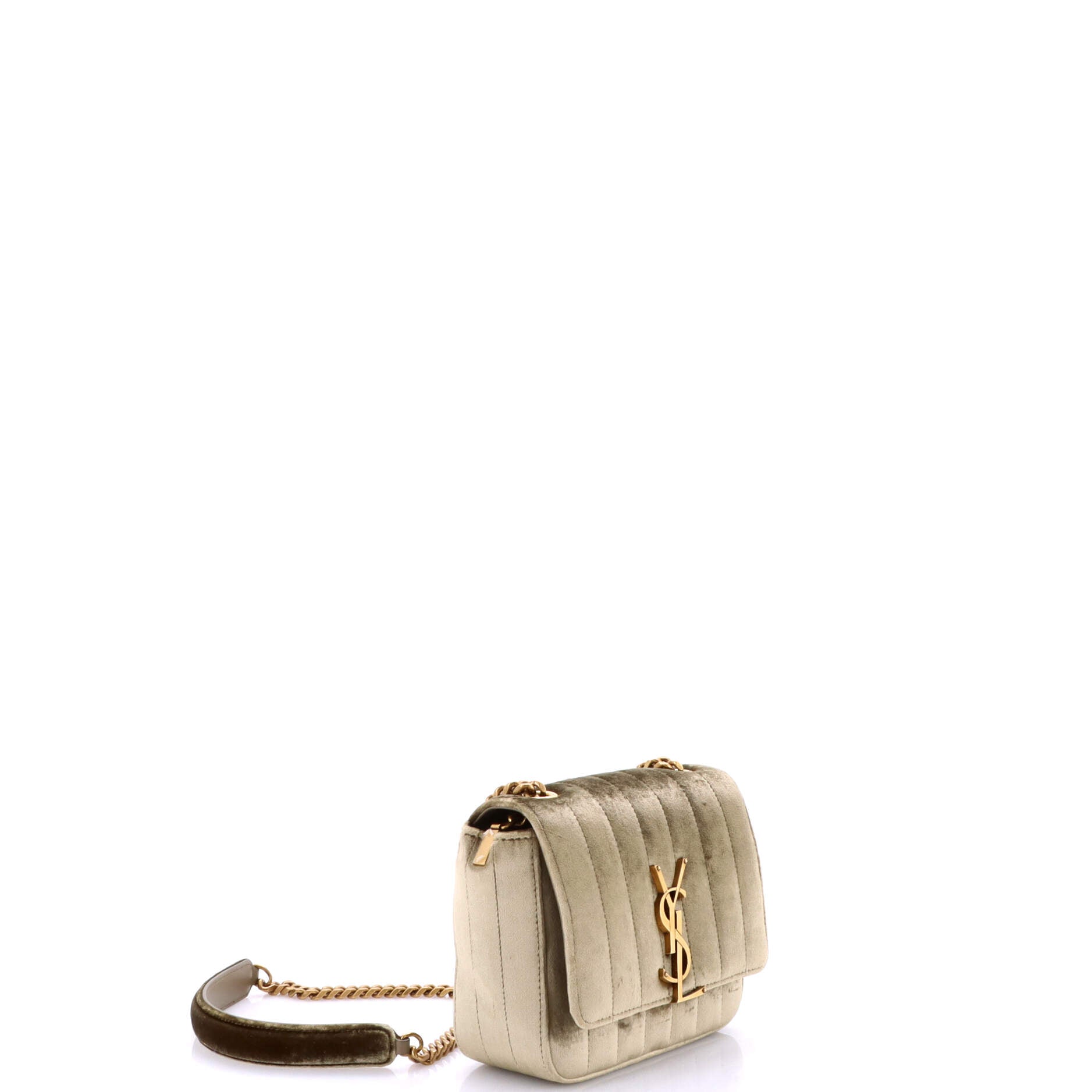 Saint Laurent Vicky Crossbody Bag Vertical Quilted Velvet Small