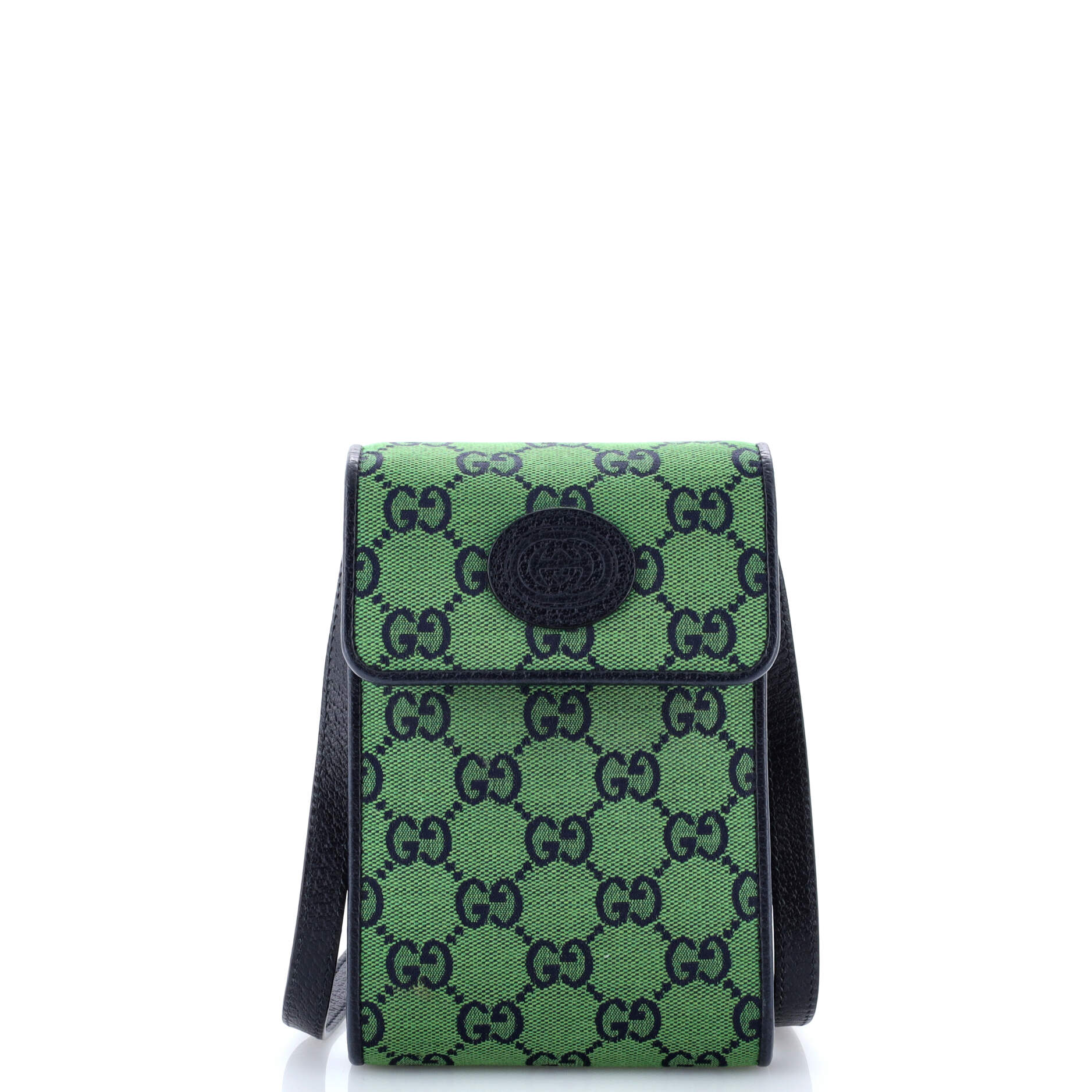 Gucci Phone Flap Crossbody Bag Multicolor GG Canvas Mini