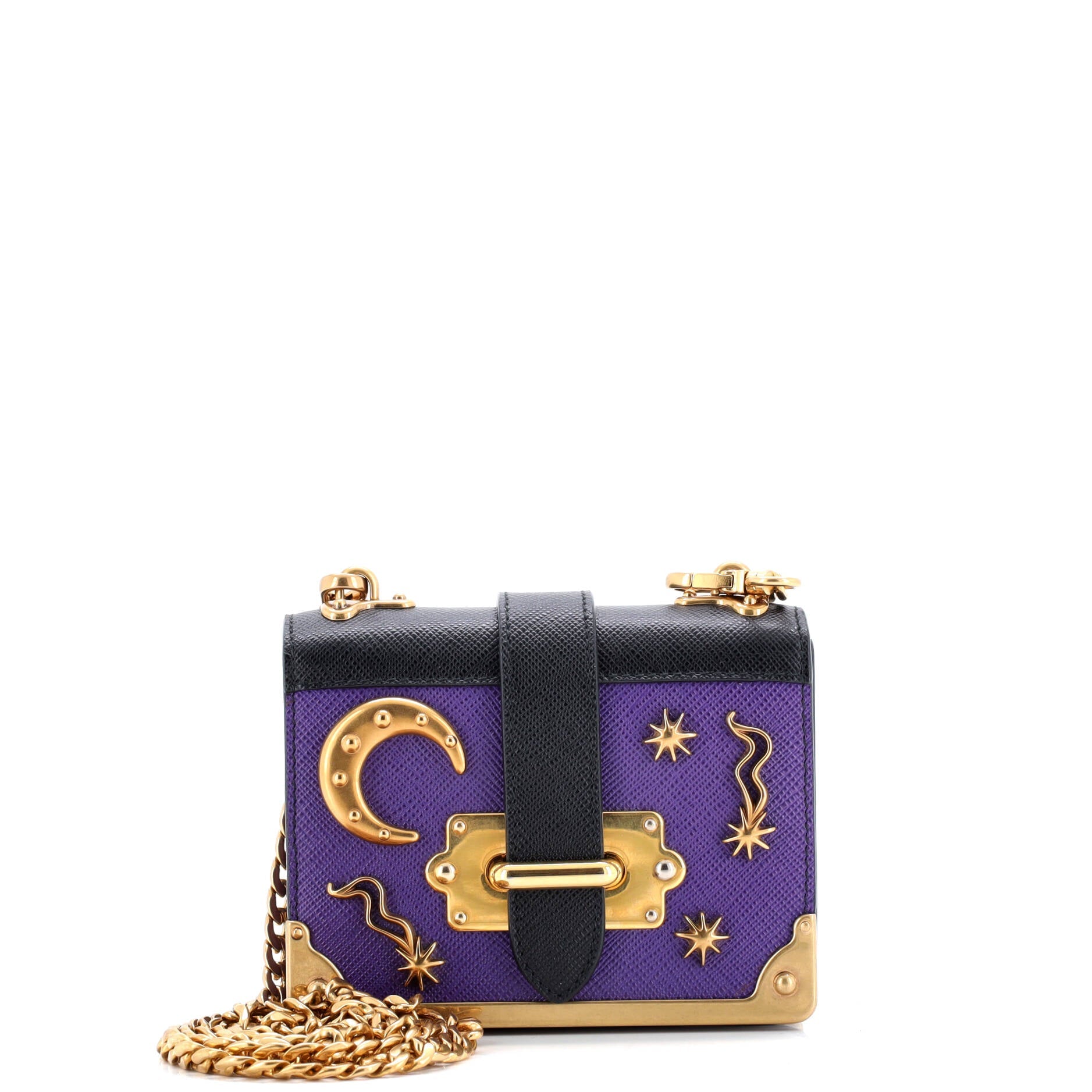 Prada Cahier Crossbody Bag Embellished Leather Micro