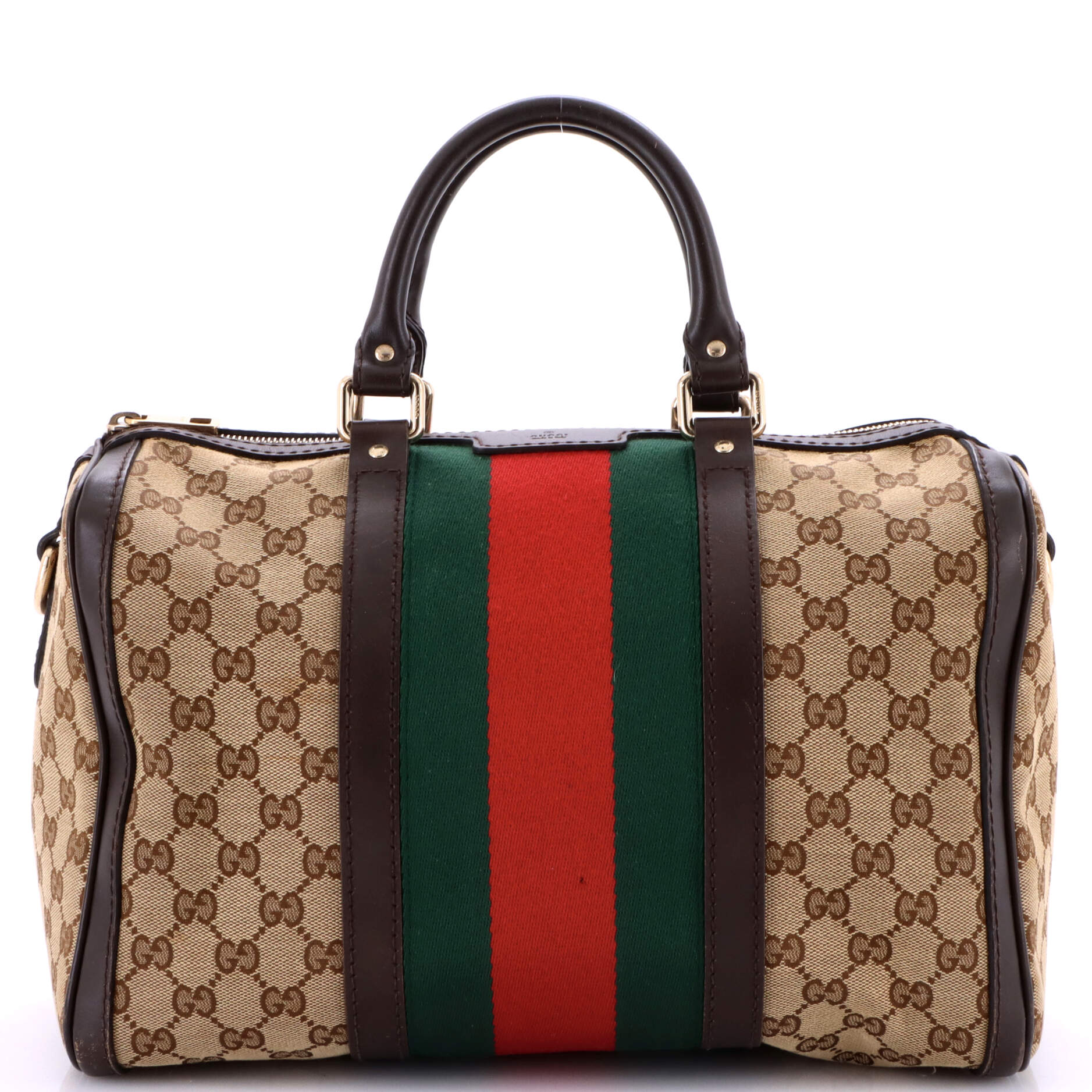 Gucci Vintage Web Boston Bag GG Canvas Medium