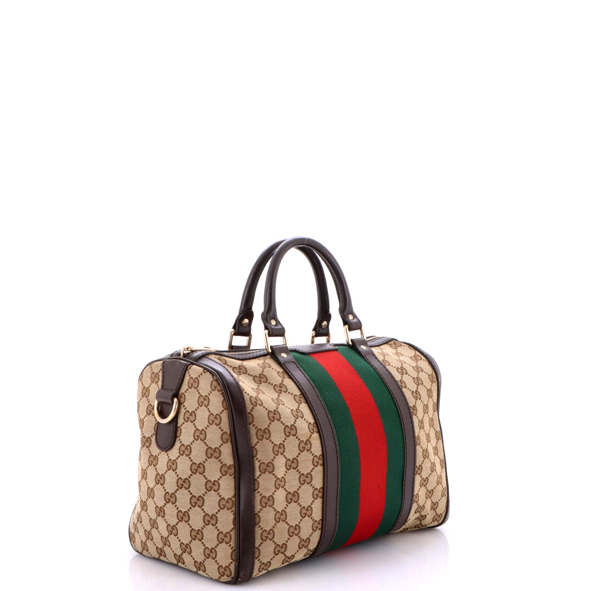 Gucci Vintage Web Boston Bag GG Canvas Medium