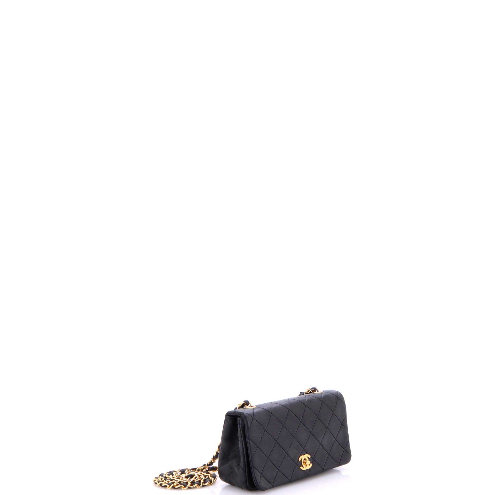 Chanel Vintage Full Flap Bag Quilted Lambskin Mini