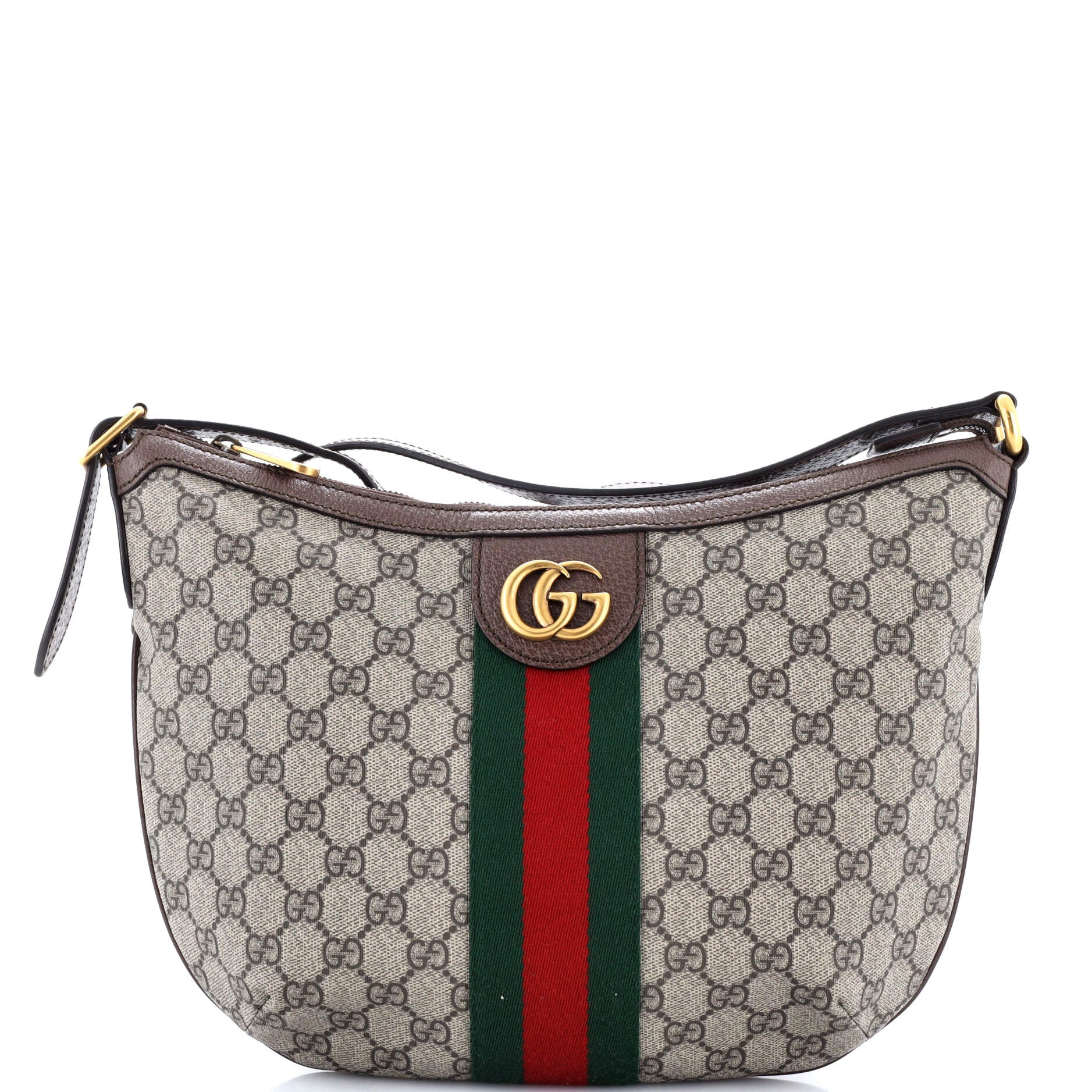 Gucci Ophidia Half Moon Hobo GG Coated Canvas Small