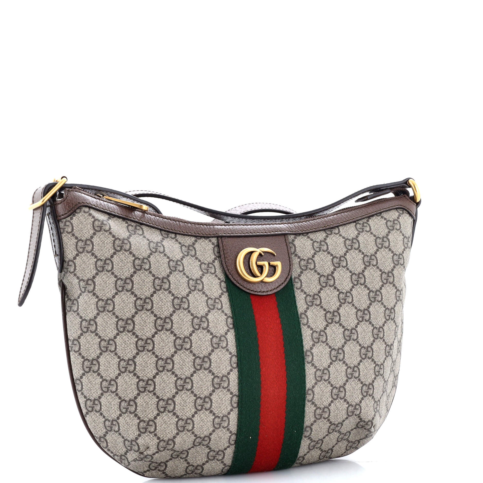 Gucci Ophidia Half Moon Hobo GG Coated Canvas Small