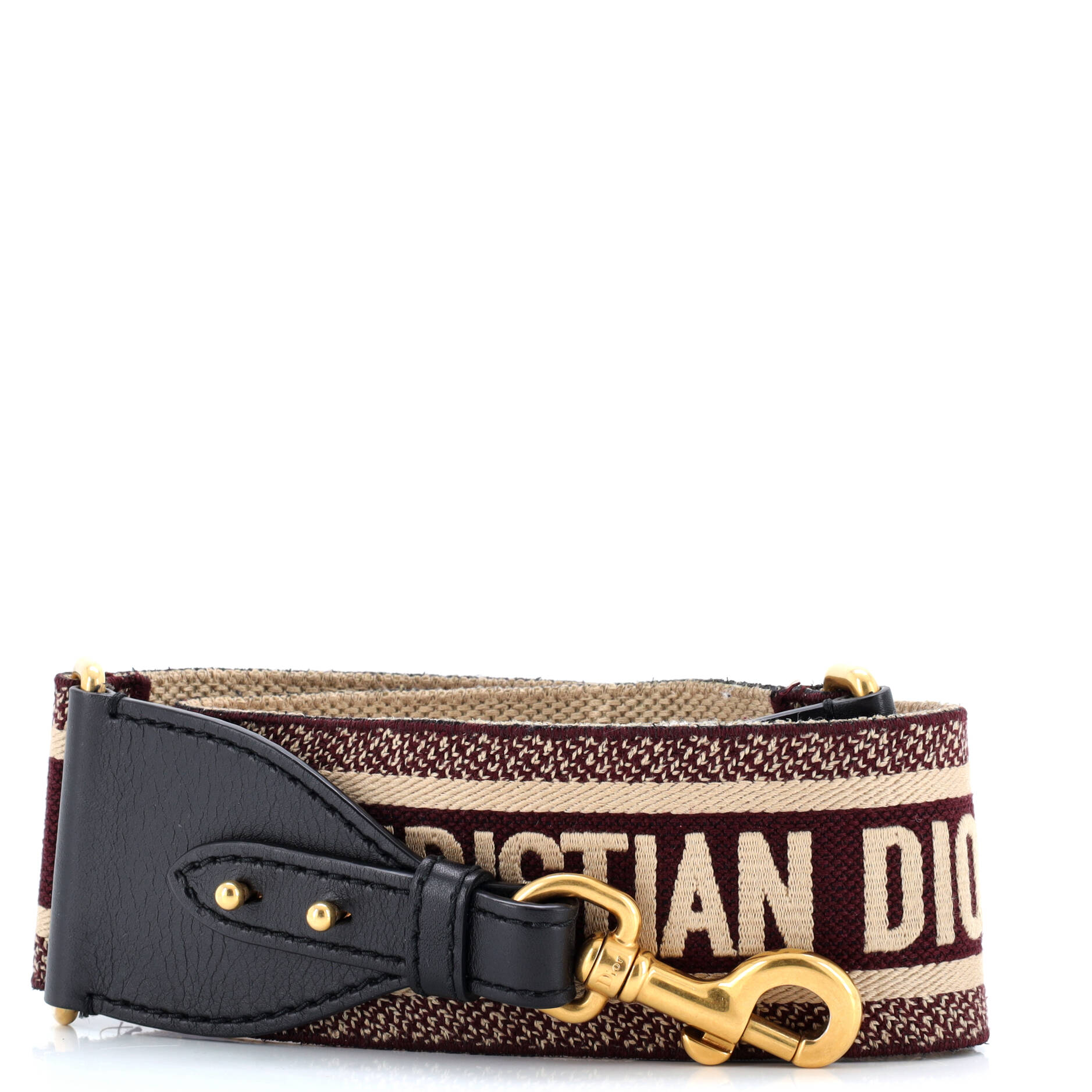 Christian Dior Logo Shoulder Strap Embroidered Canvas