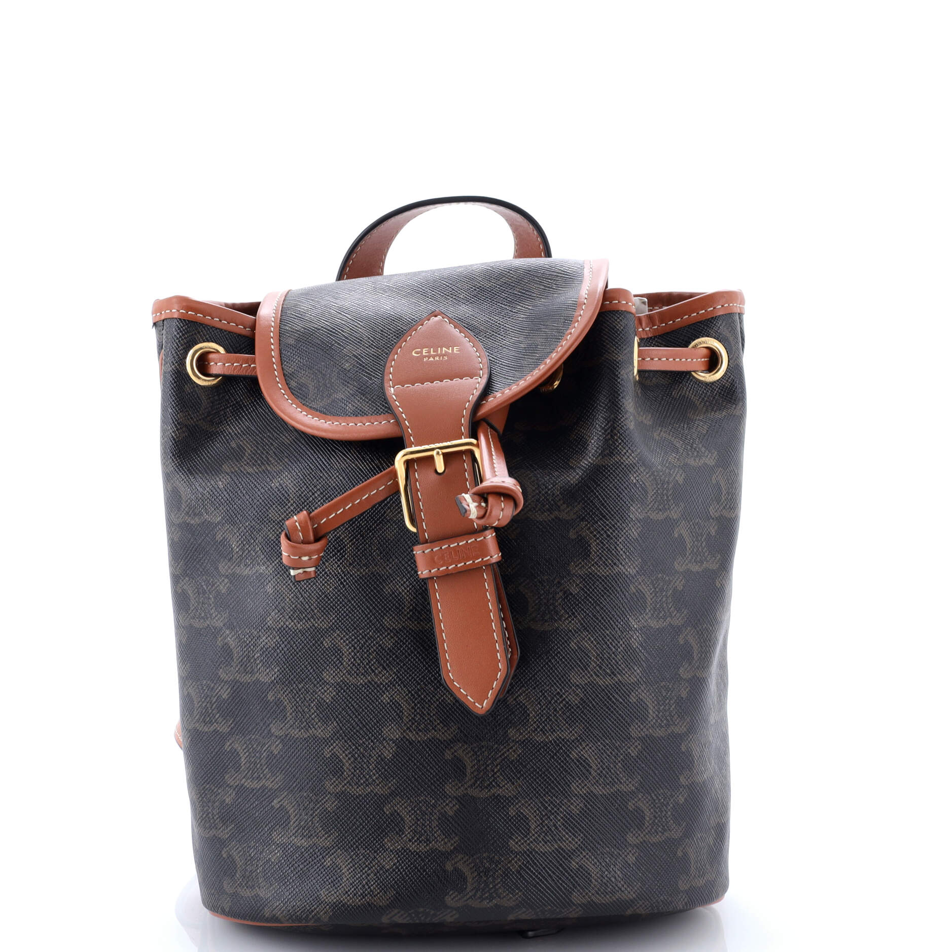 Celine Folco Backpack Triomphe Coated Canvas Mini