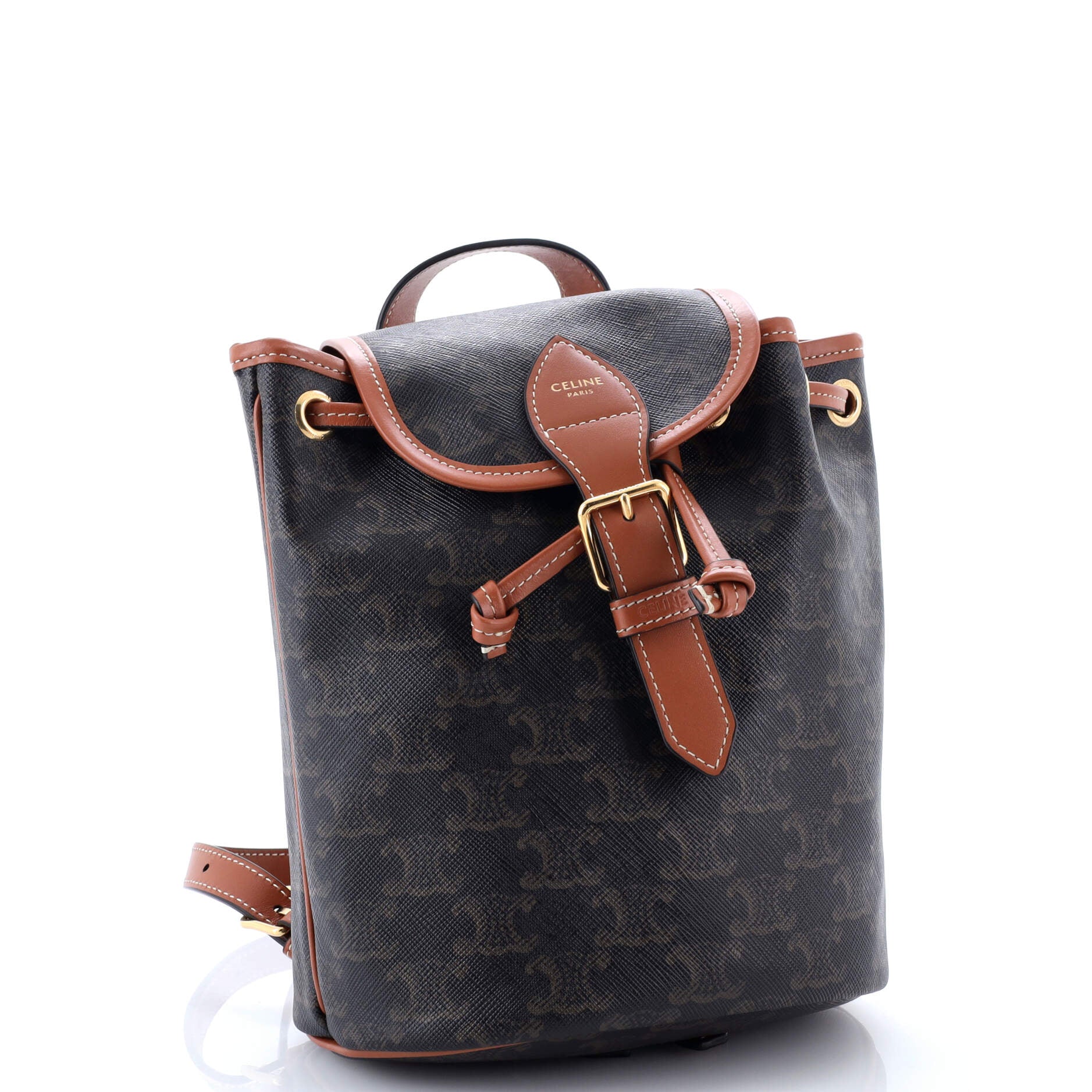 Celine Folco Backpack Triomphe Coated Canvas Mini