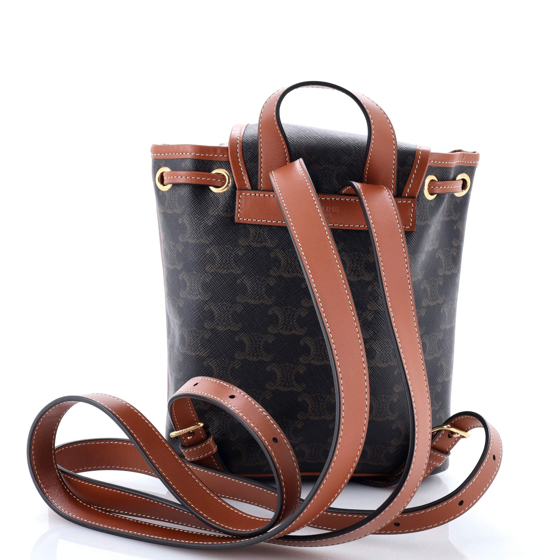 Celine Folco Backpack Triomphe Coated Canvas Mini