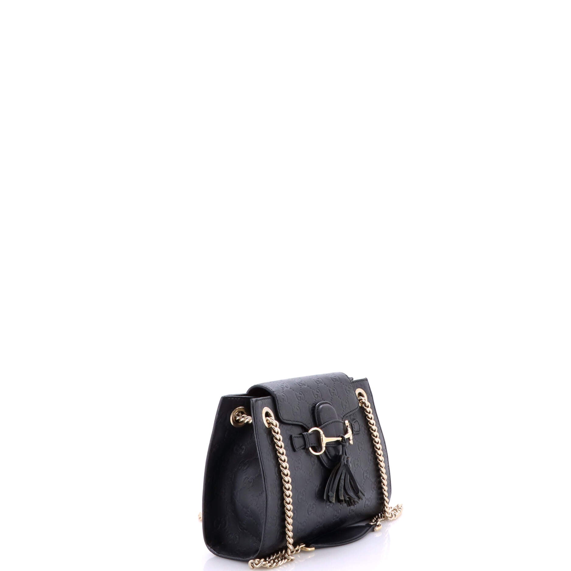 Gucci Emily Chain Flap Shoulder Bag Guccissima Leather Small