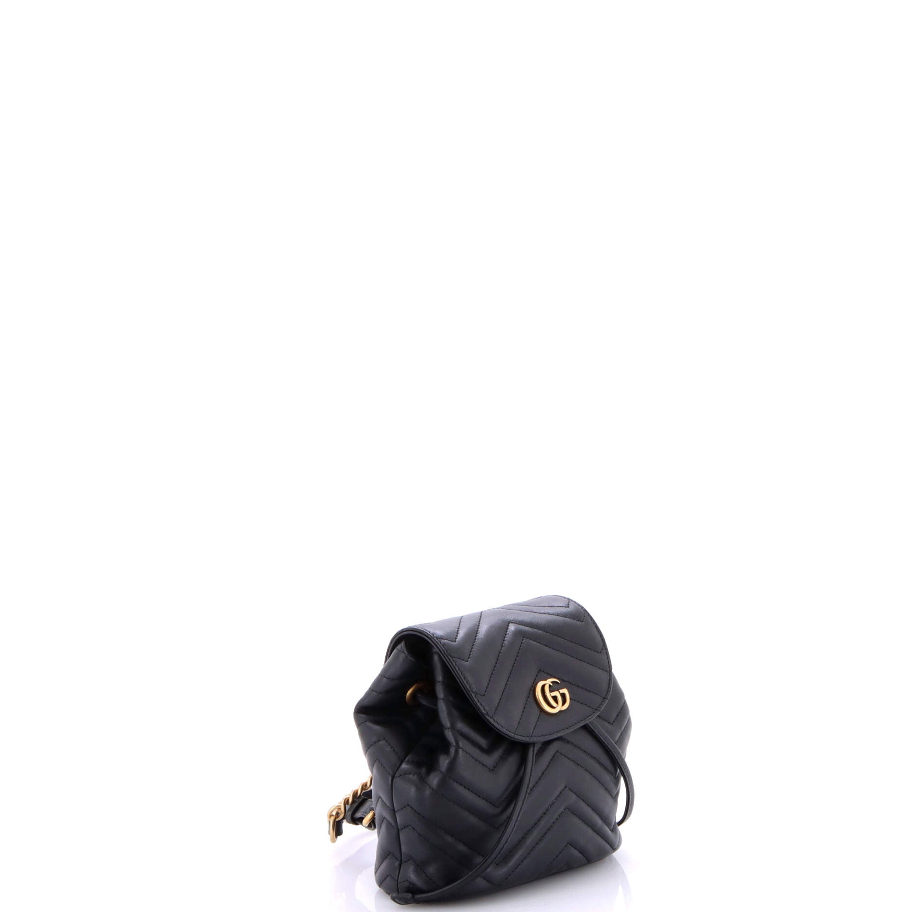 Gucci GG Marmont Drawstring Backpack Matelasse Leather Mini