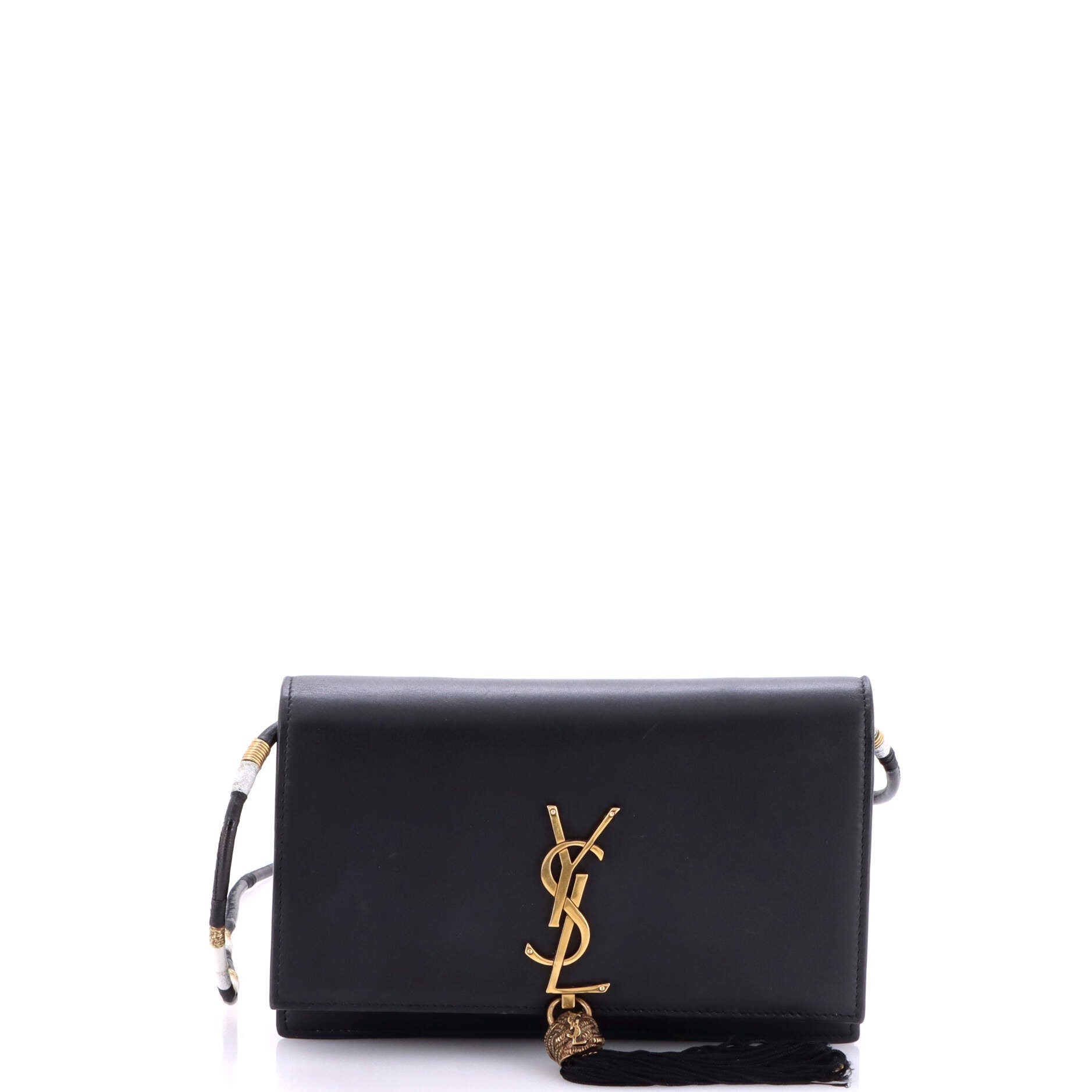 Saint Laurent Classic Monogram Tassel Crossbody Bag Leather Small