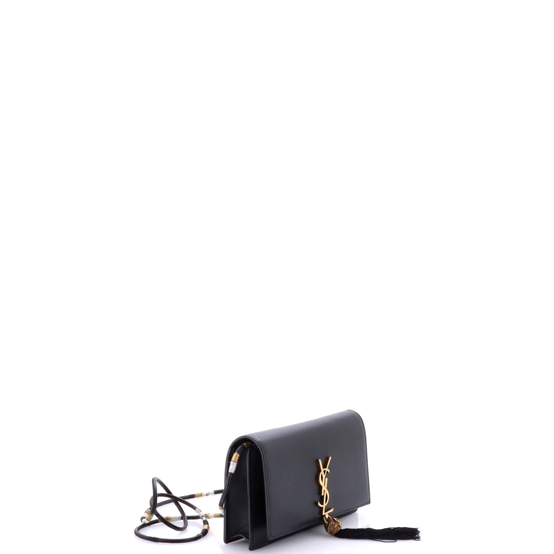 Saint Laurent Classic Monogram Tassel Crossbody Bag Leather Small