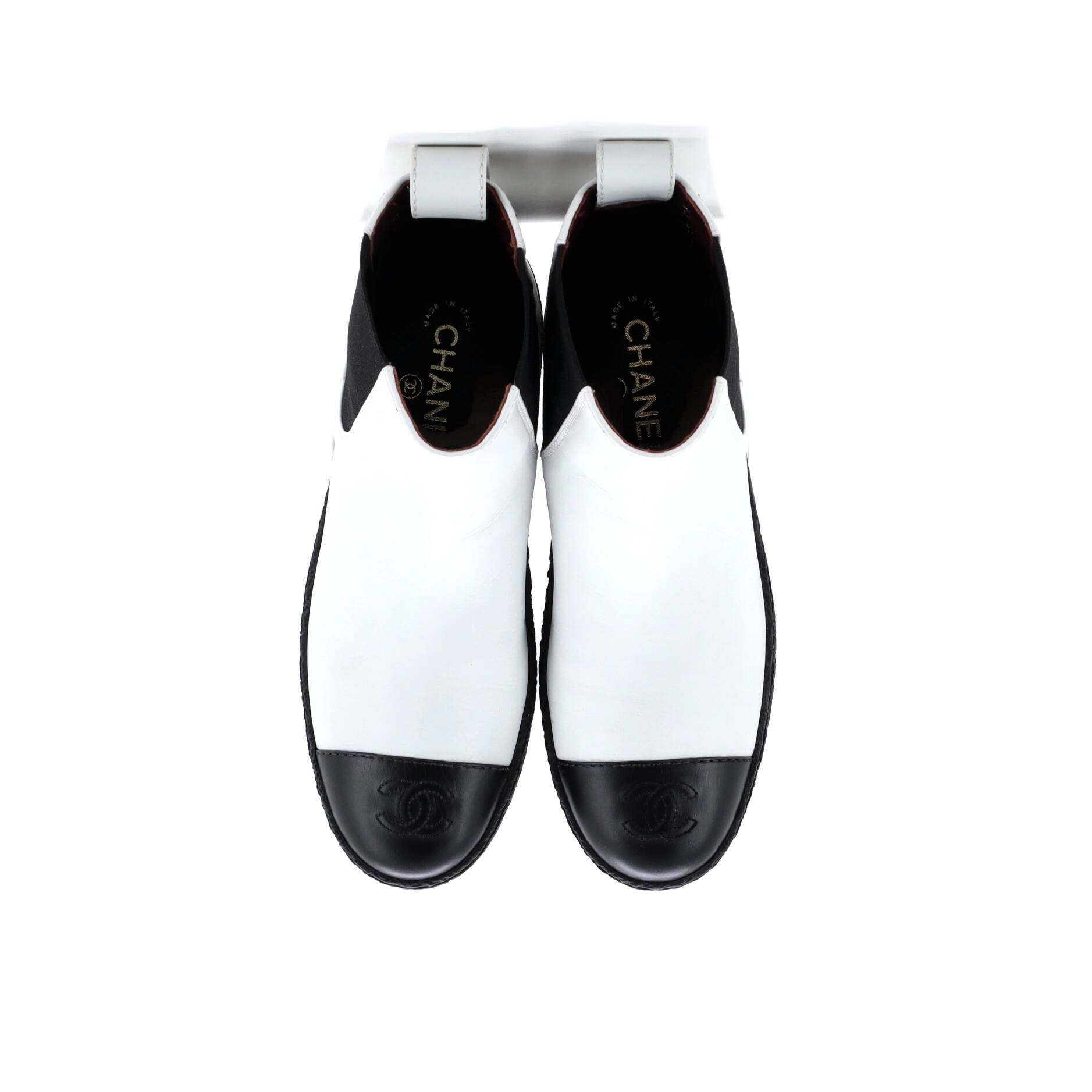 Chanel Women's CC Turnlock Cap Toe Chelsea Boots Leather
