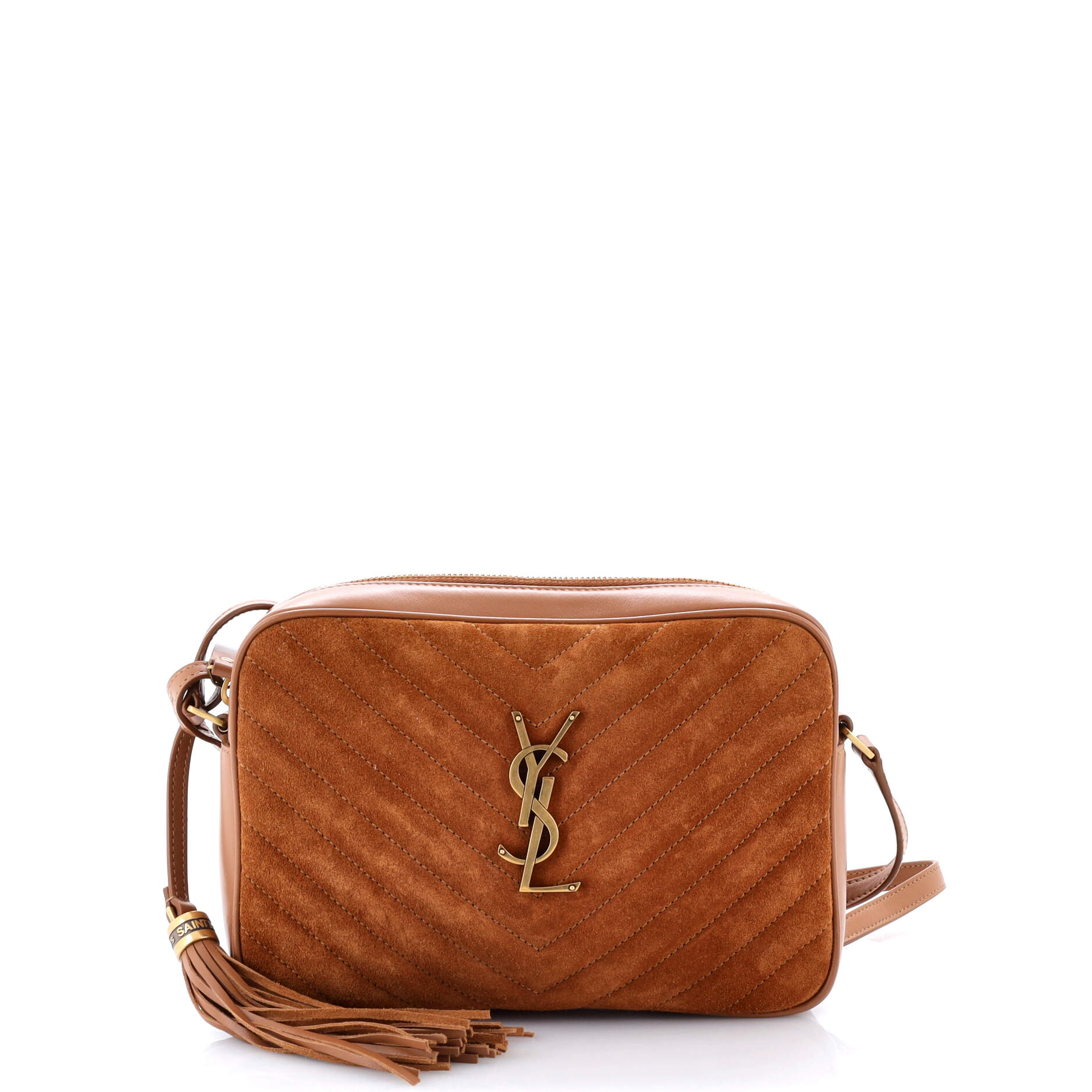 Saint Laurent Lou Camera Bag Matelasse Chevron Suede Small