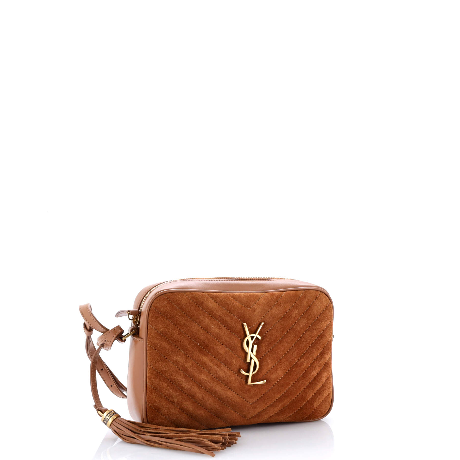 Saint Laurent Lou Camera Bag Matelasse Chevron Suede Small